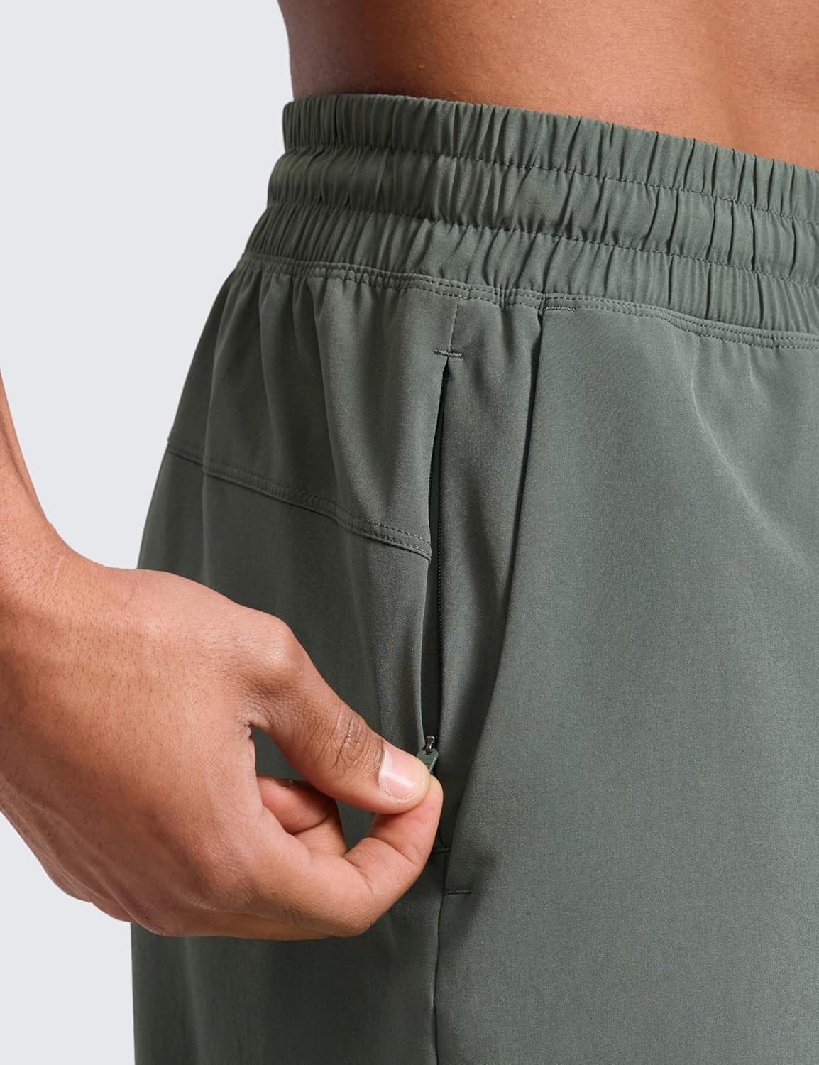 image:imageCRZ YOGA Mens Linerless Workout Shorts 7 Quick Dry for Running Sports Athletic Gym with PocketsGrey Sage