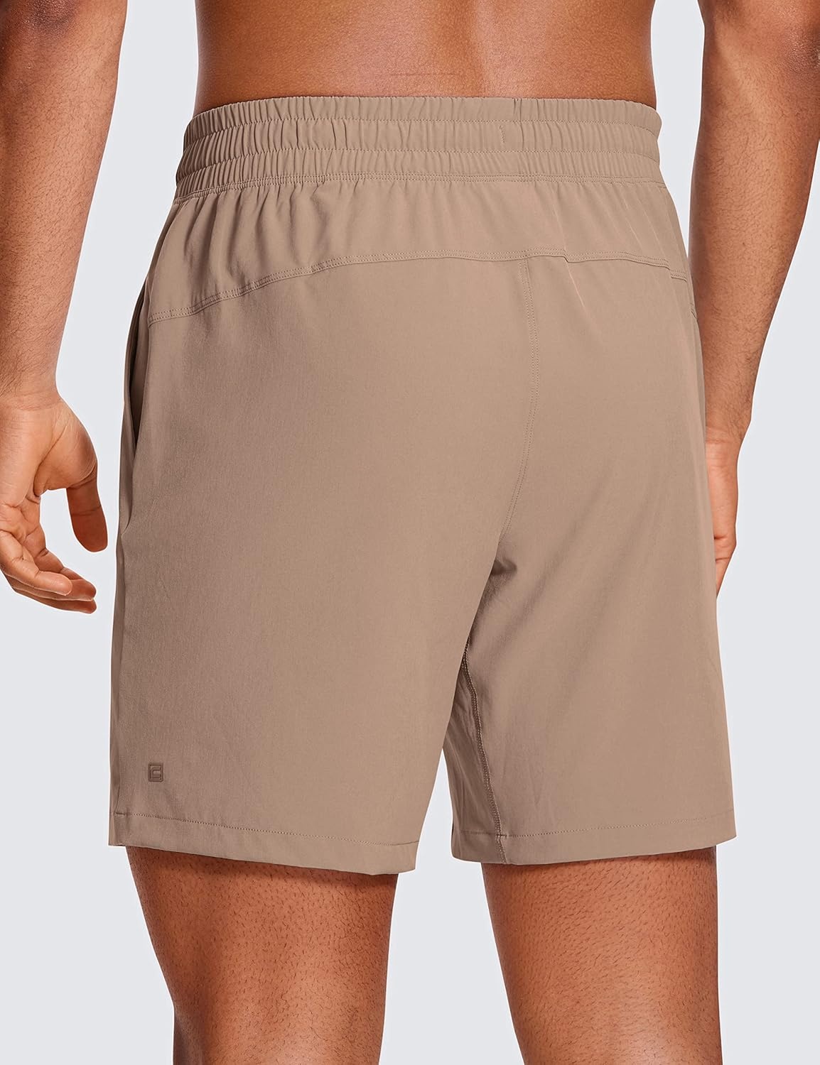 image:imageCRZ YOGA Mens Linerless Workout Shorts 7 Quick Dry for Running Sports Athletic Gym with PocketsMineral Brown