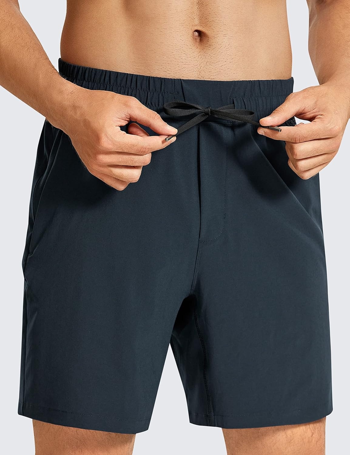 image:imageCRZ YOGA Mens Linerless Workout Shorts 7 Quick Dry for Running Sports Athletic Gym with PocketsTrue Navy