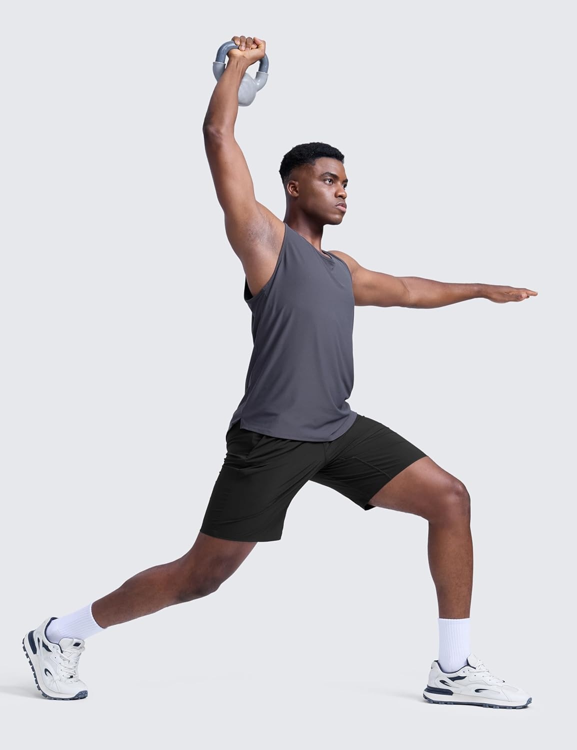 image:imageCRZ YOGA Mens Linerless Workout Shorts 9 Quick Dry for Running Sports Athletic Gym with PocketsBlack