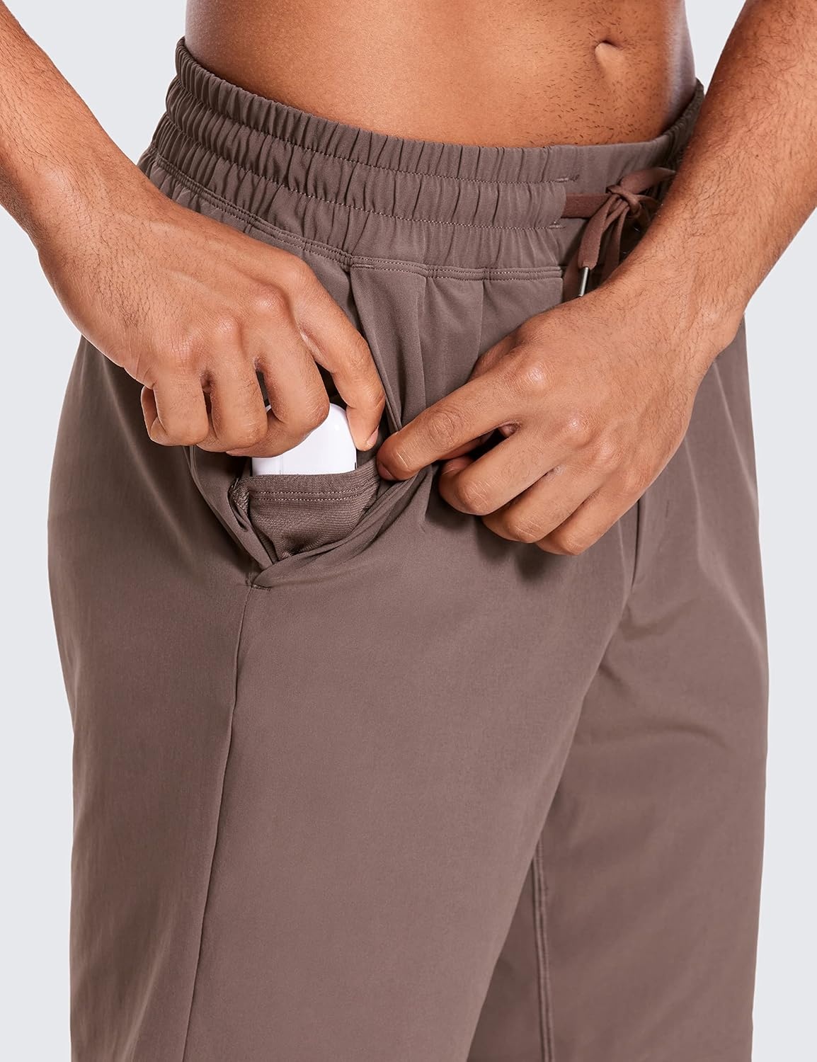 image:imageCRZ YOGA Mens Linerless Workout Shorts 9 Quick Dry for Running Sports Athletic Gym with PocketsBrown Rock