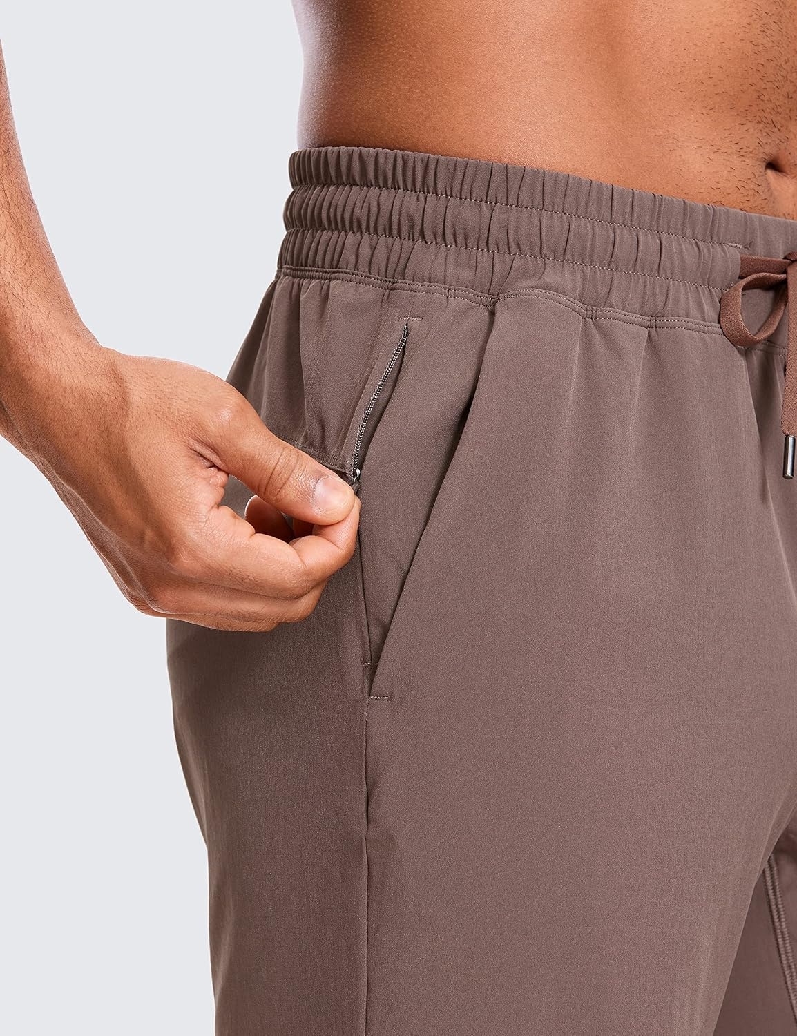 image:imageCRZ YOGA Mens Linerless Workout Shorts 9 Quick Dry for Running Sports Athletic Gym with PocketsBrown Rock