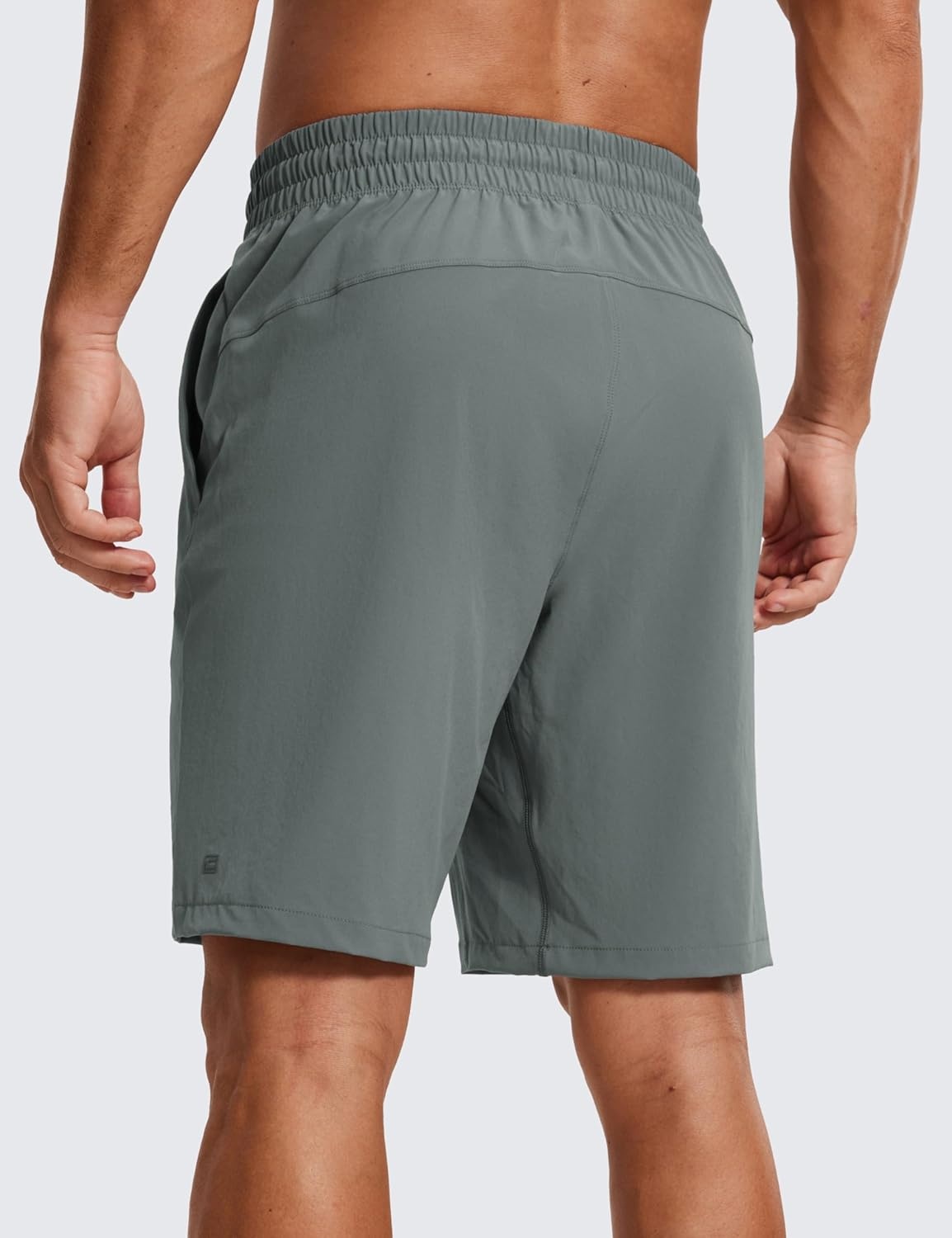 image:imageCRZ YOGA Mens Linerless Workout Shorts 9 Quick Dry for Running Sports Athletic Gym with PocketsGrey Sage