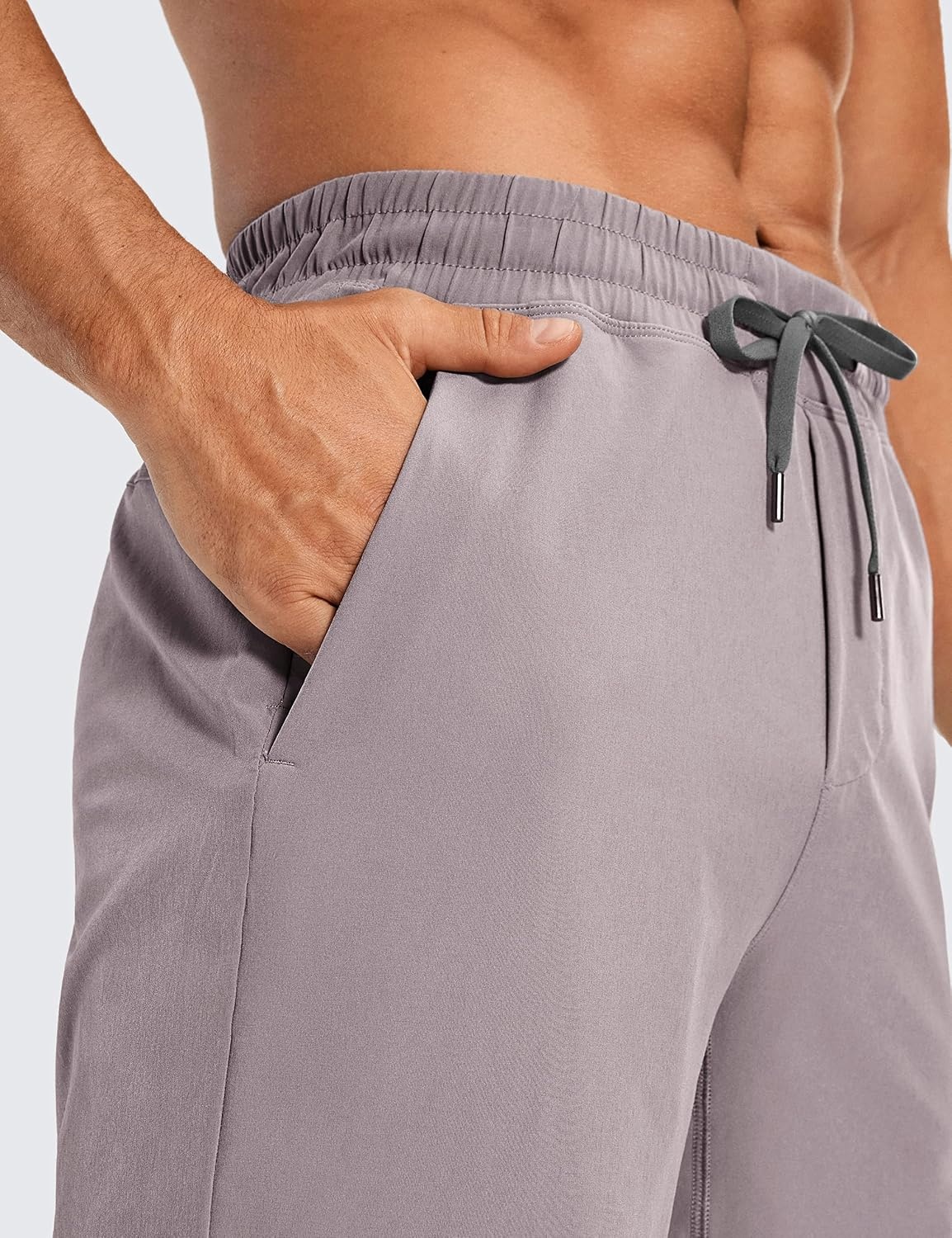 image:imageCRZ YOGA Mens Linerless Workout Shorts 9 Quick Dry for Running Sports Athletic Gym with PocketsLunar Rock