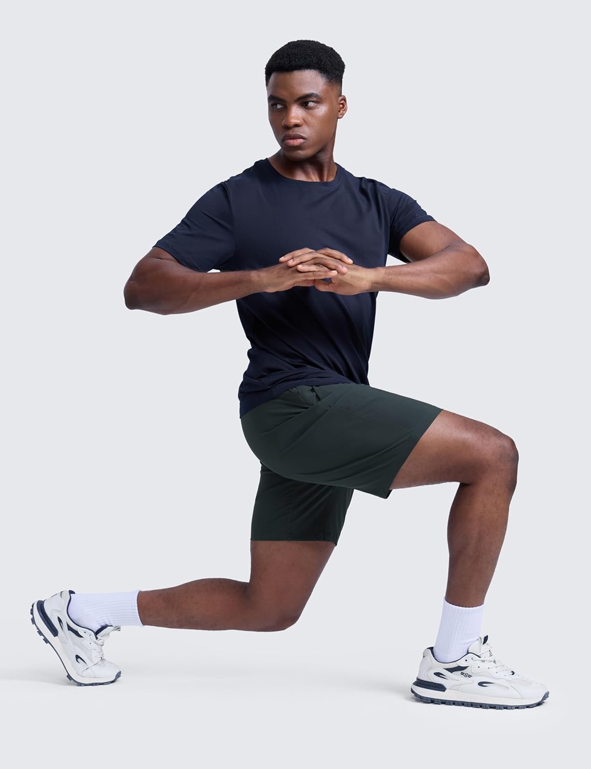 image:imageCRZ YOGA Mens Linerless Workout Shorts 9 Quick Dry for Running Sports Athletic Gym with PocketsMelanite