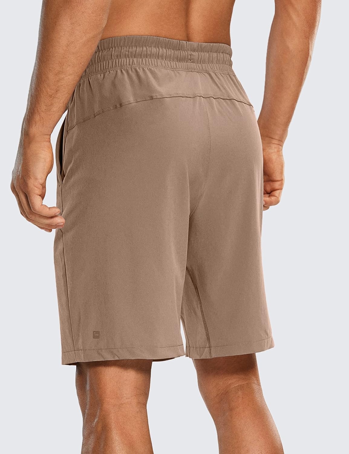 image:imageCRZ YOGA Mens Linerless Workout Shorts 9 Quick Dry for Running Sports Athletic Gym with PocketsMineral Brown