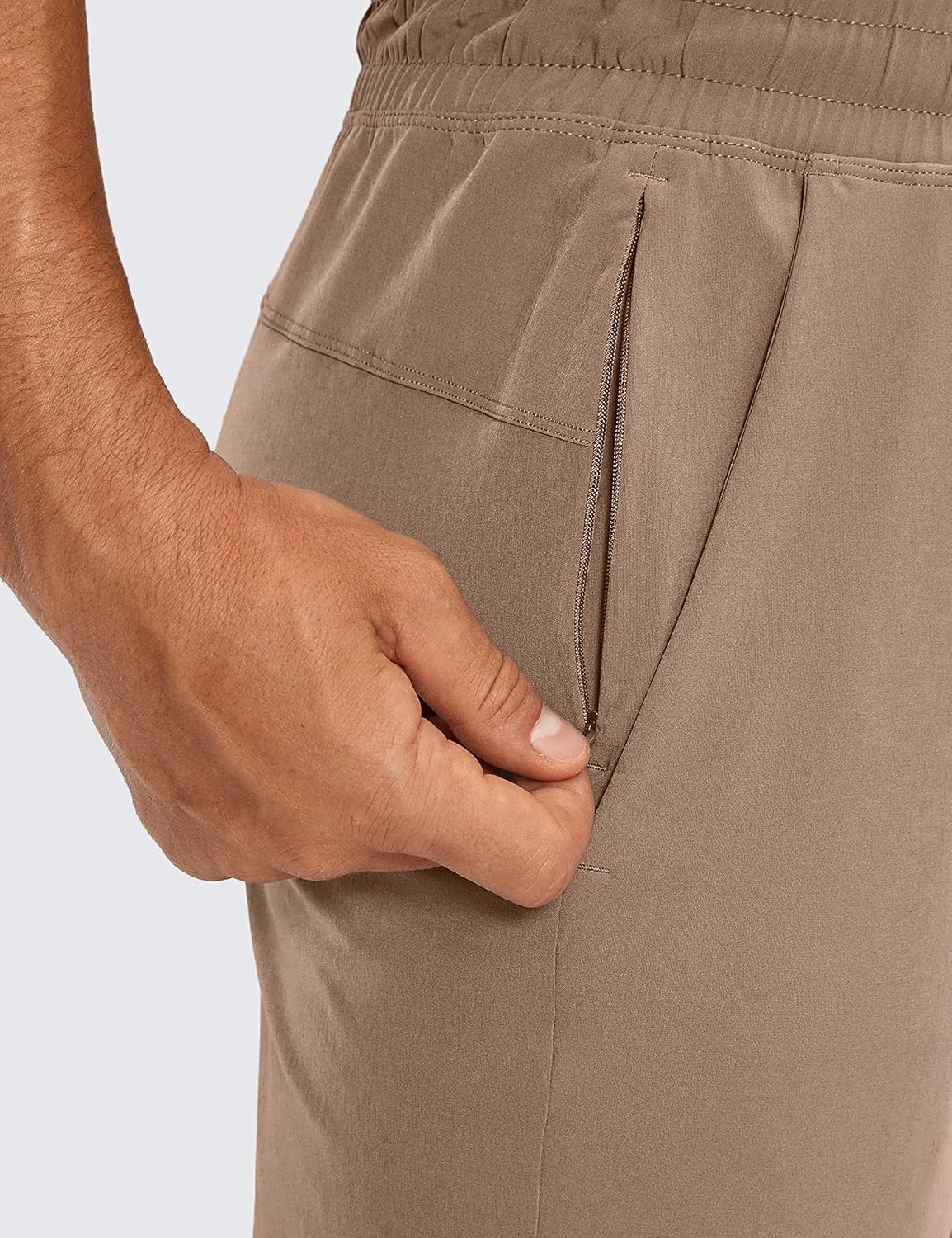 image:imageCRZ YOGA Mens Linerless Workout Shorts 9 Quick Dry for Running Sports Athletic Gym with PocketsMineral Brown