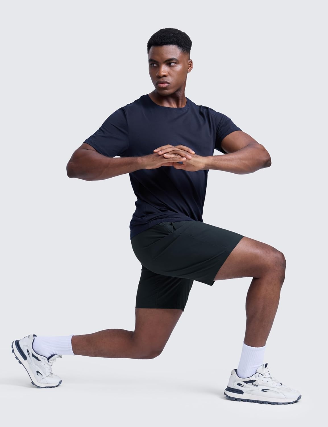 image:imageCRZ YOGA Mens Linerless Workout Shorts 9 Quick Dry for Running Sports Athletic Gym with PocketsTrue Navy
