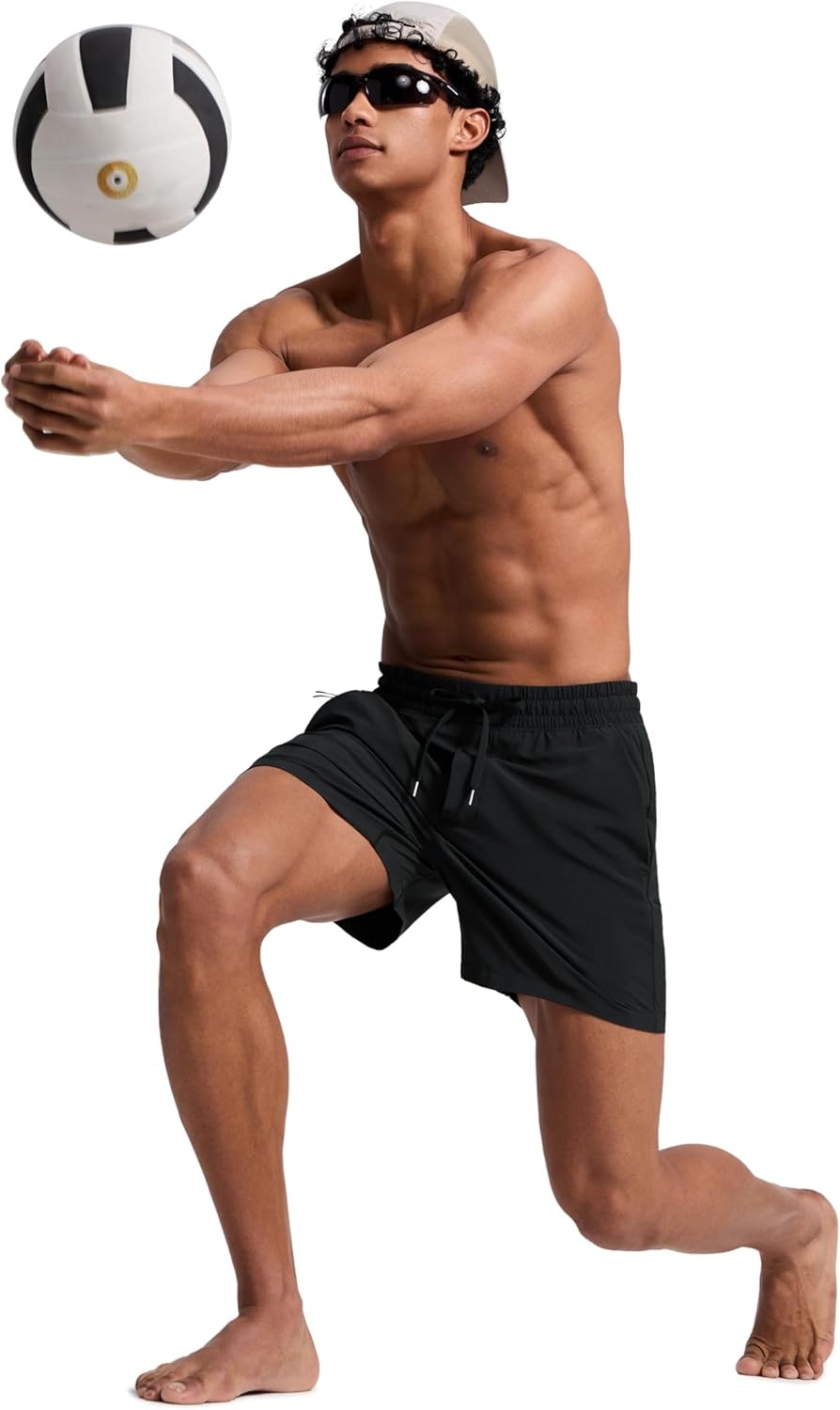 image:imageCRZ YOGA Mens Swim Trunks 57 Mesh Liner Quick Dry Beach Sports Casual Swimwear Shorts with PocketsBlack