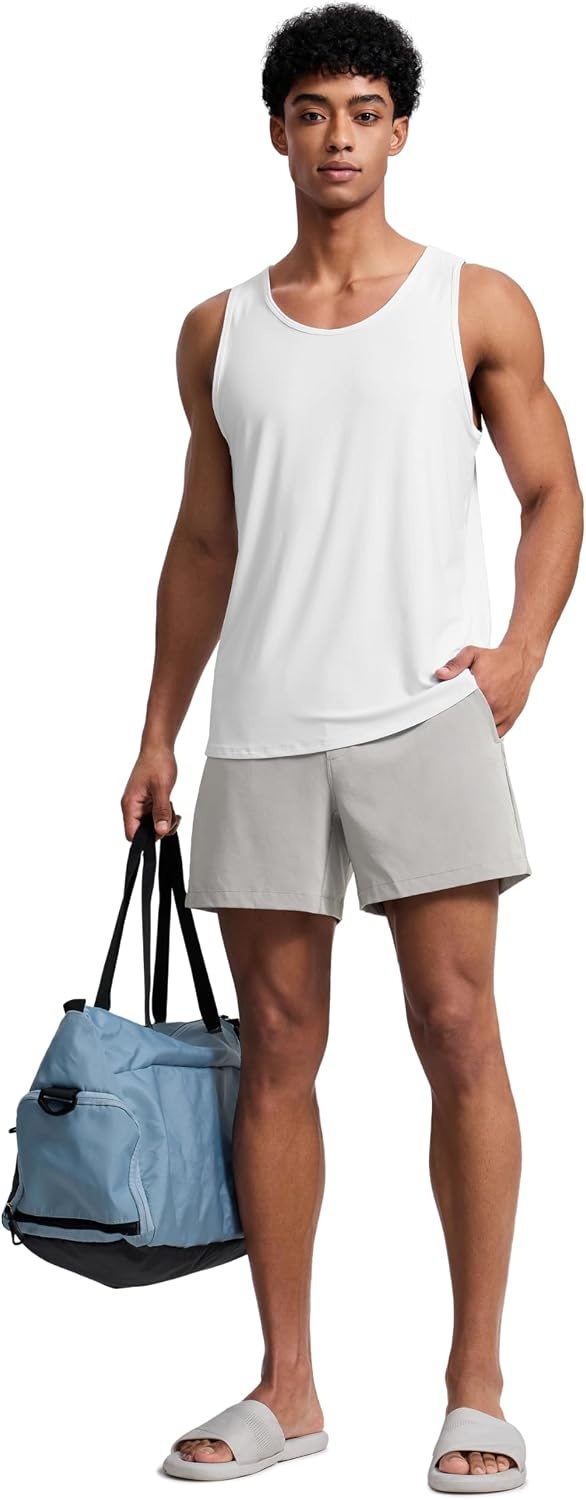 image:imageCRZ YOGA Mens Swim Trunks 57 Mesh Liner Quick Dry Beach Sports Casual Swimwear Shorts with PocketsDark Chrome