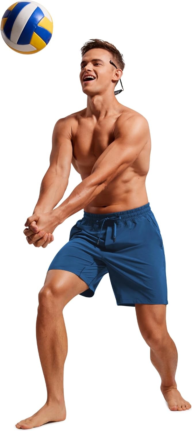 image:imageCRZ YOGA Mens Swim Trunks 57 Mesh Liner Quick Dry Beach Sports Casual Swimwear Shorts with PocketsFrench Navy