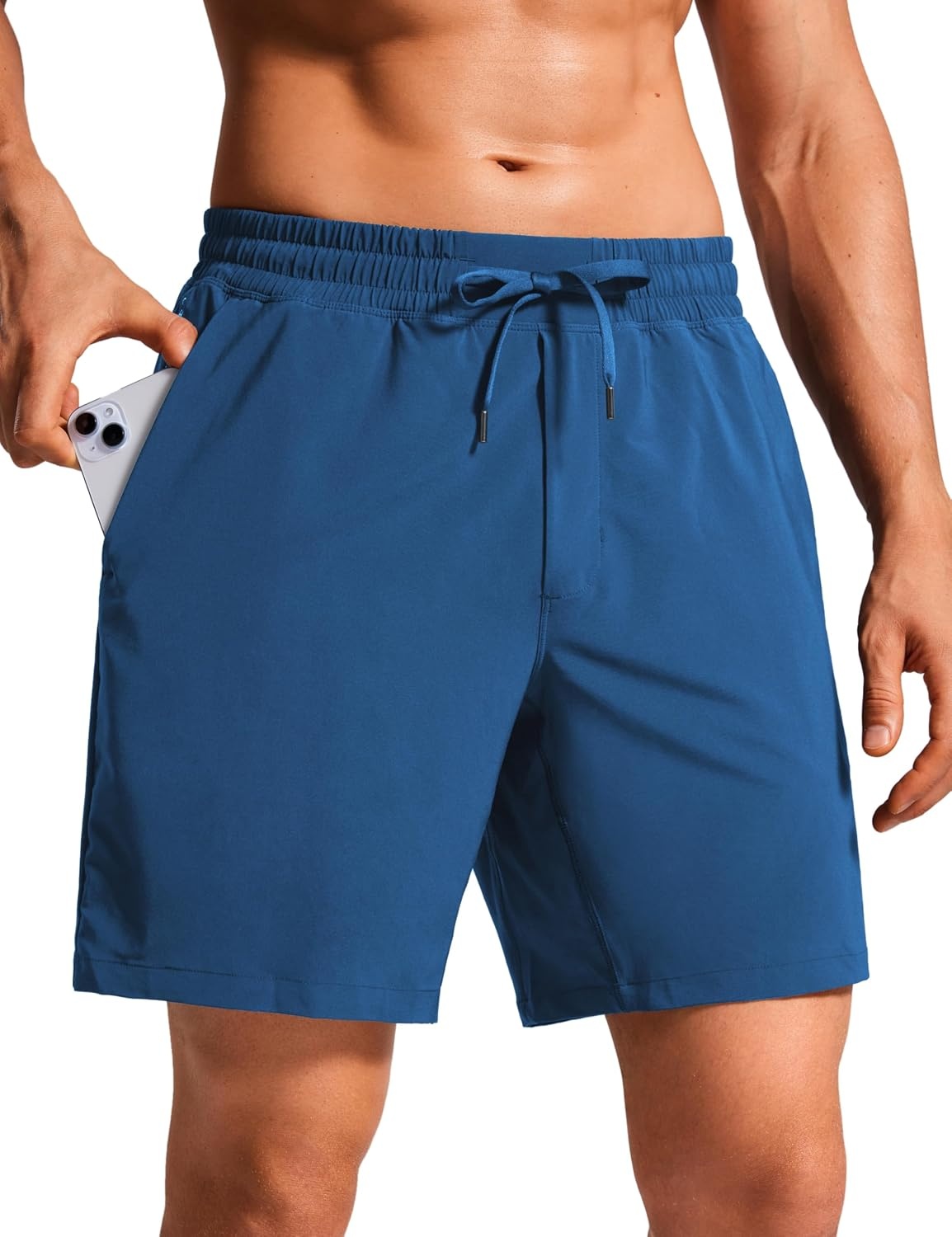 image:imageCRZ YOGA Mens Swim Trunks 57 Mesh Liner Quick Dry Beach Sports Casual Swimwear Shorts with PocketsFrench Navy