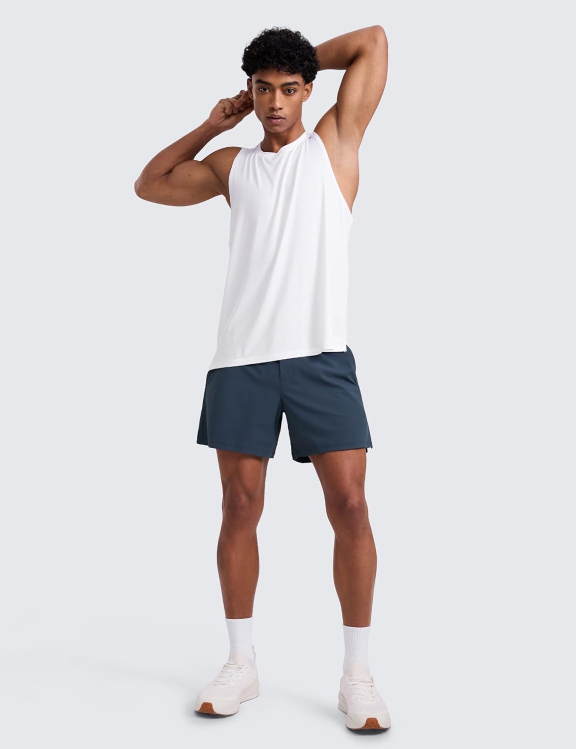 image:imageCRZ YOGA Mens Texture Training Shorts 5 Side Split Quick Dry Lightweight for Workout Running with Zipper PocketStelindigo