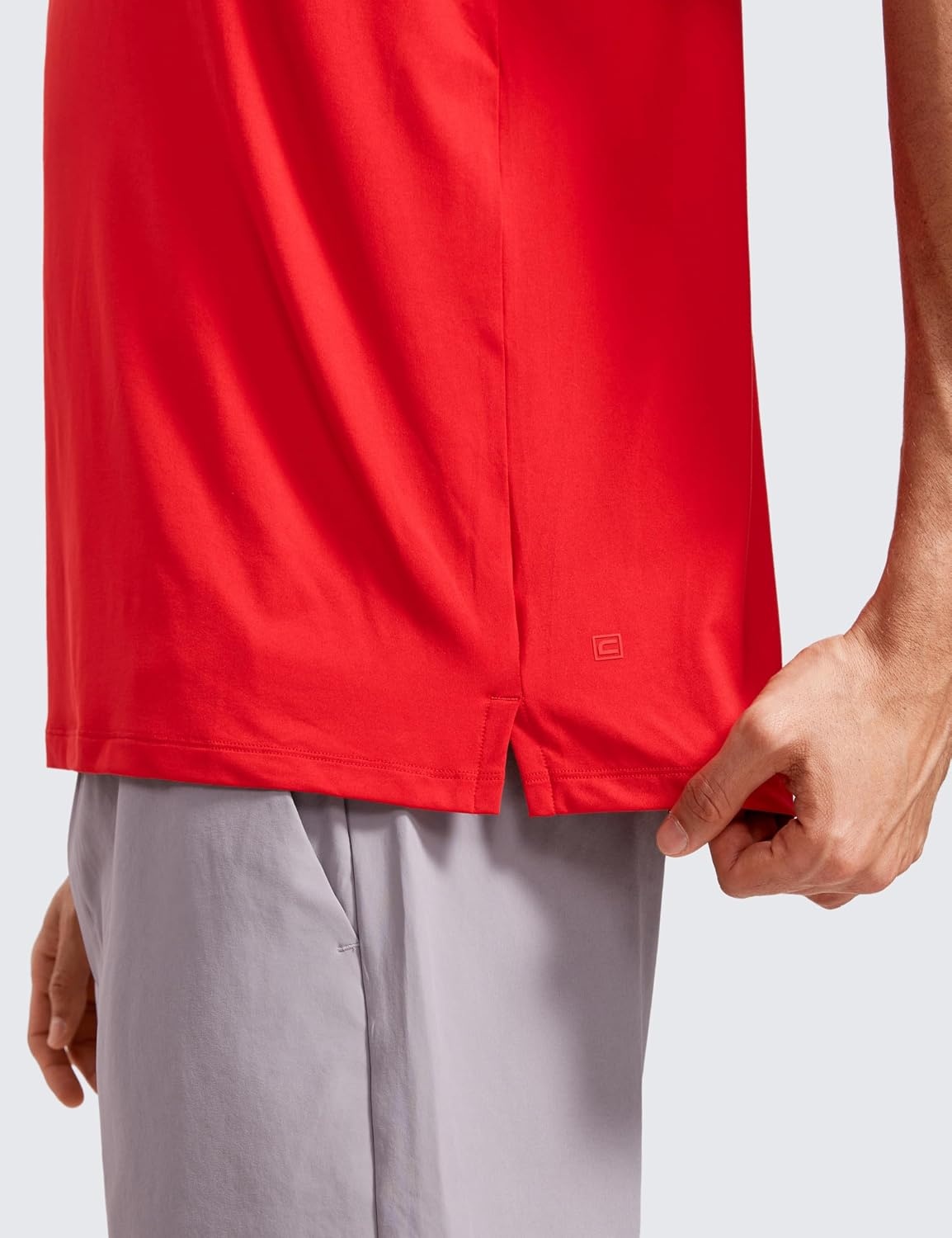 image:imageCRZ YOGA Mens Workout Sleeveless Shirt Quick Dry Stretchy Swim TShirts Athletic Gym Running Beach Tank TopDeep Red