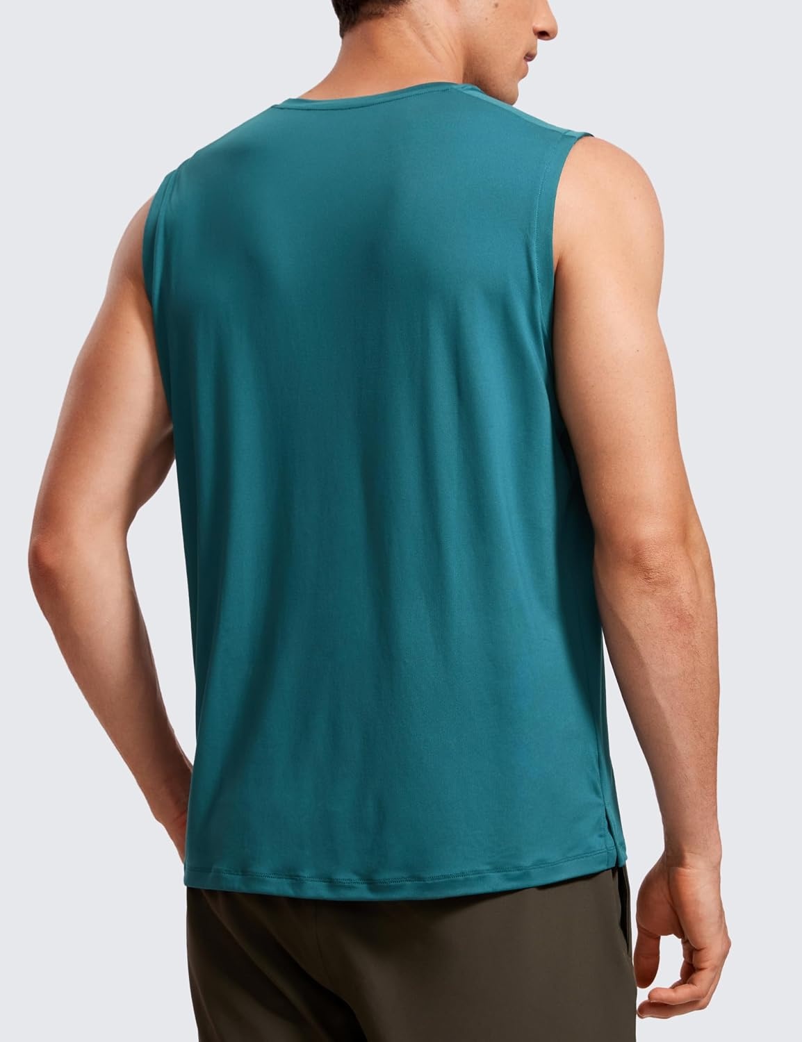 image:imageCRZ YOGA Mens Workout Sleeveless Shirt Quick Dry Stretchy Swim TShirts Athletic Gym Running Beach Tank TopGreen Jade