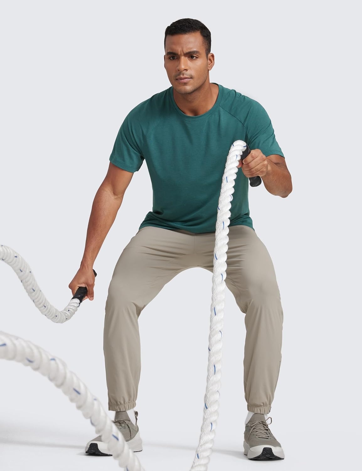 image:imageCRZ YOGA MicroMesh Workout Shirts for Men Lightweight Breathable TShirts Running Athletic Training Short Sleeve TopsForest Green