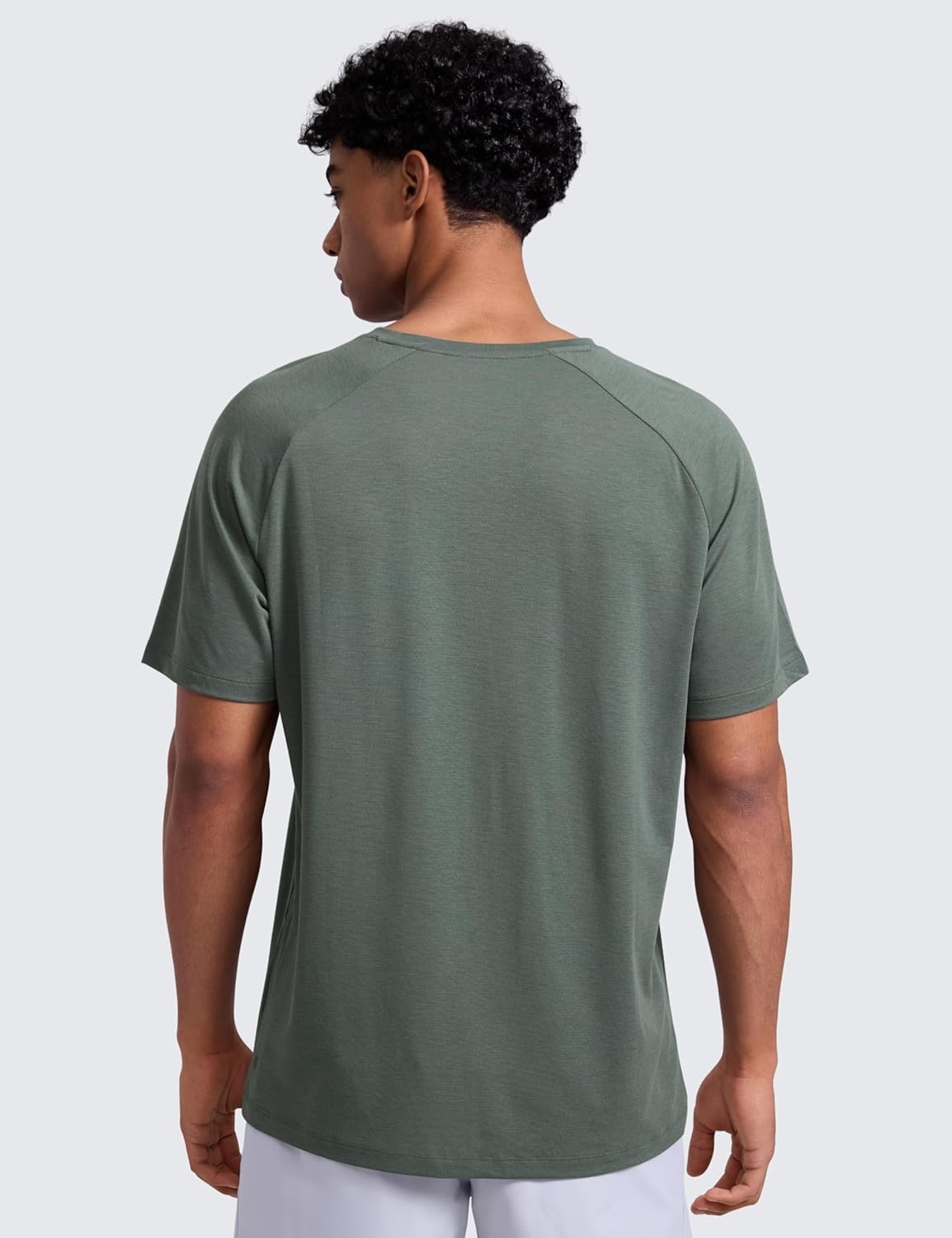 image:imageCRZ YOGA MicroMesh Workout Shirts for Men Lightweight Breathable TShirts Running Athletic Training Short Sleeve TopsGrey Sage