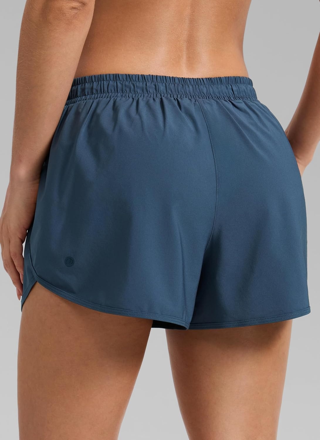 image:imageCRZ YOGA Mid Rise Half Split Athletic Shorts for Women 25 Dolphin Quick Dry for Gym Running Workout TrackStelindigo