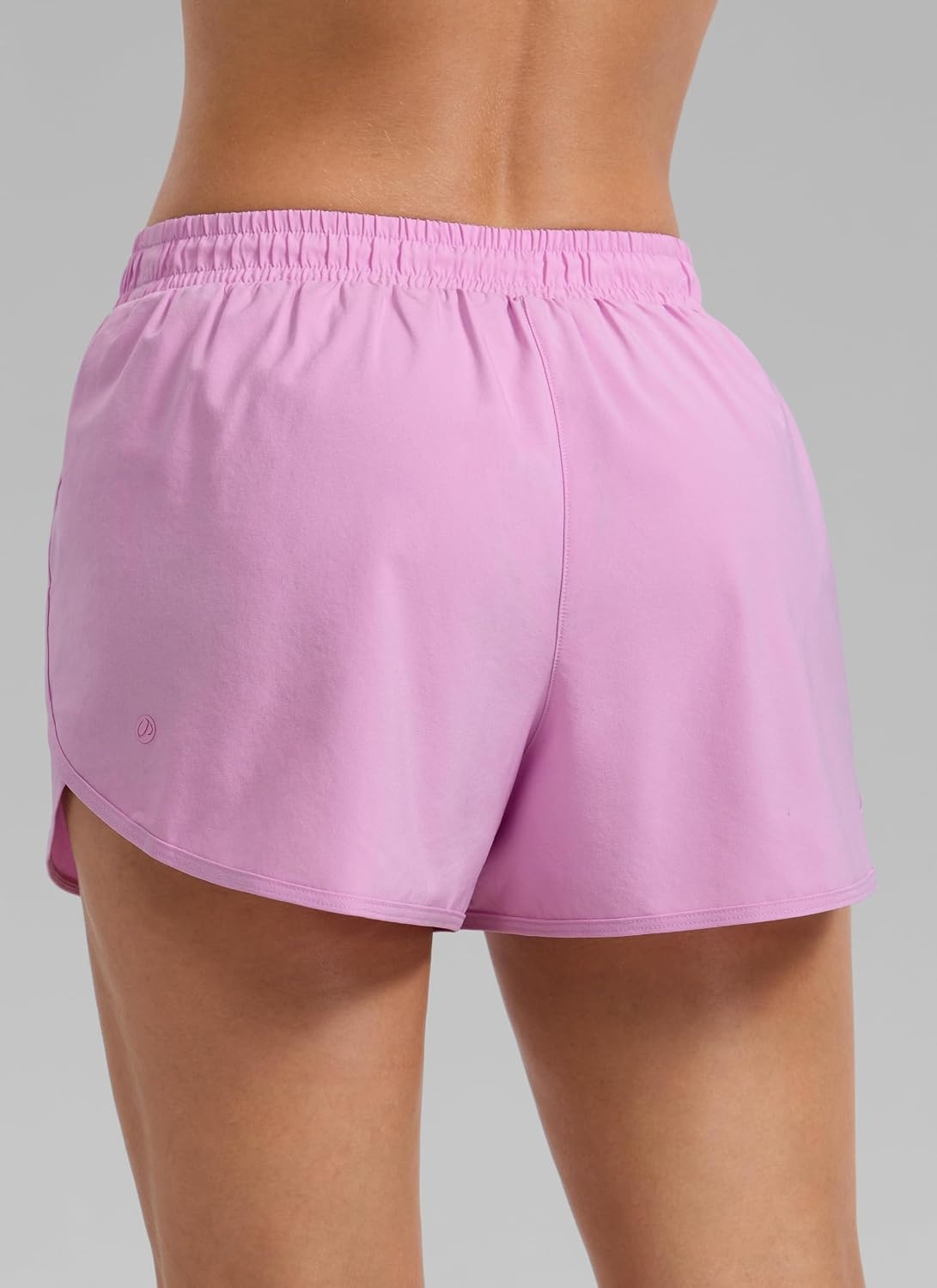 image:imageCRZ YOGA Mid Rise Half Split Athletic Shorts for Women 25 Dolphin Quick Dry for Gym Running Workout TrackVita Pink