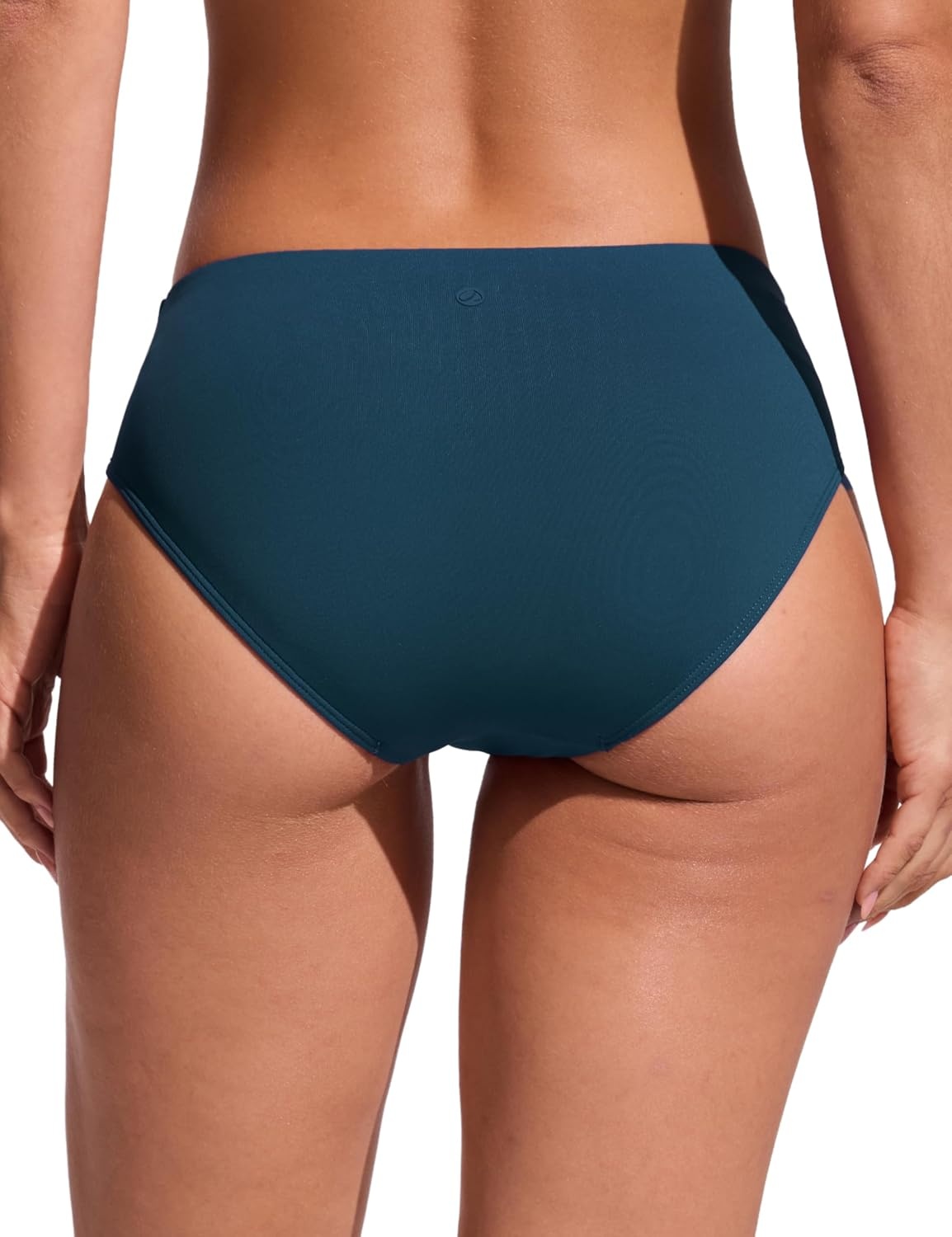 image:imageCRZ YOGA Mid Waisted Bikini Bottoms for Women Full Coverage Bathing Suit Swimsuit Basic Swim BriefsInsignia Blue