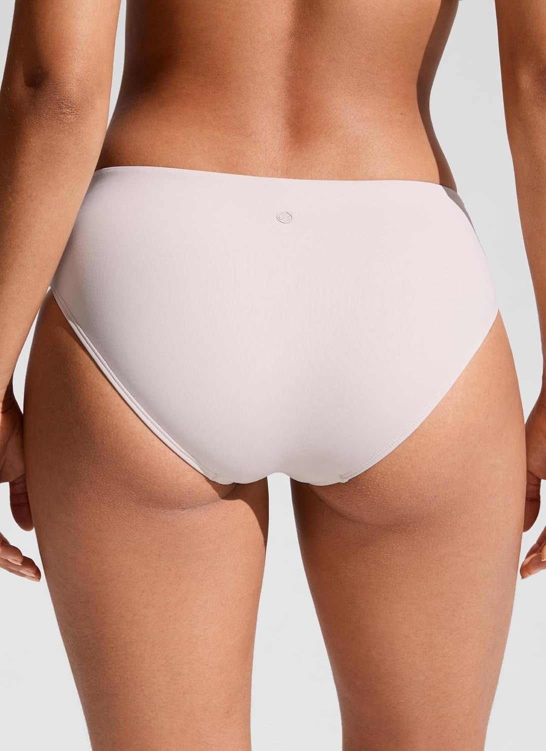 image:imageCRZ YOGA Mid Waisted Bikini Bottoms for Women Full Coverage Bathing Suit Swimsuit Basic Swim BriefsMilky White