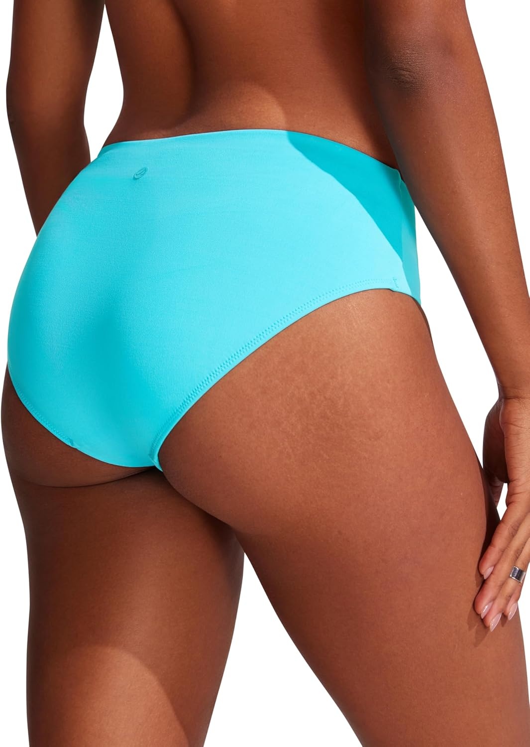 image:imageCRZ YOGA Mid Waisted Bikini Bottoms for Women Full Coverage Bathing Suit Swimsuit Basic Swim BriefsTurquoise
