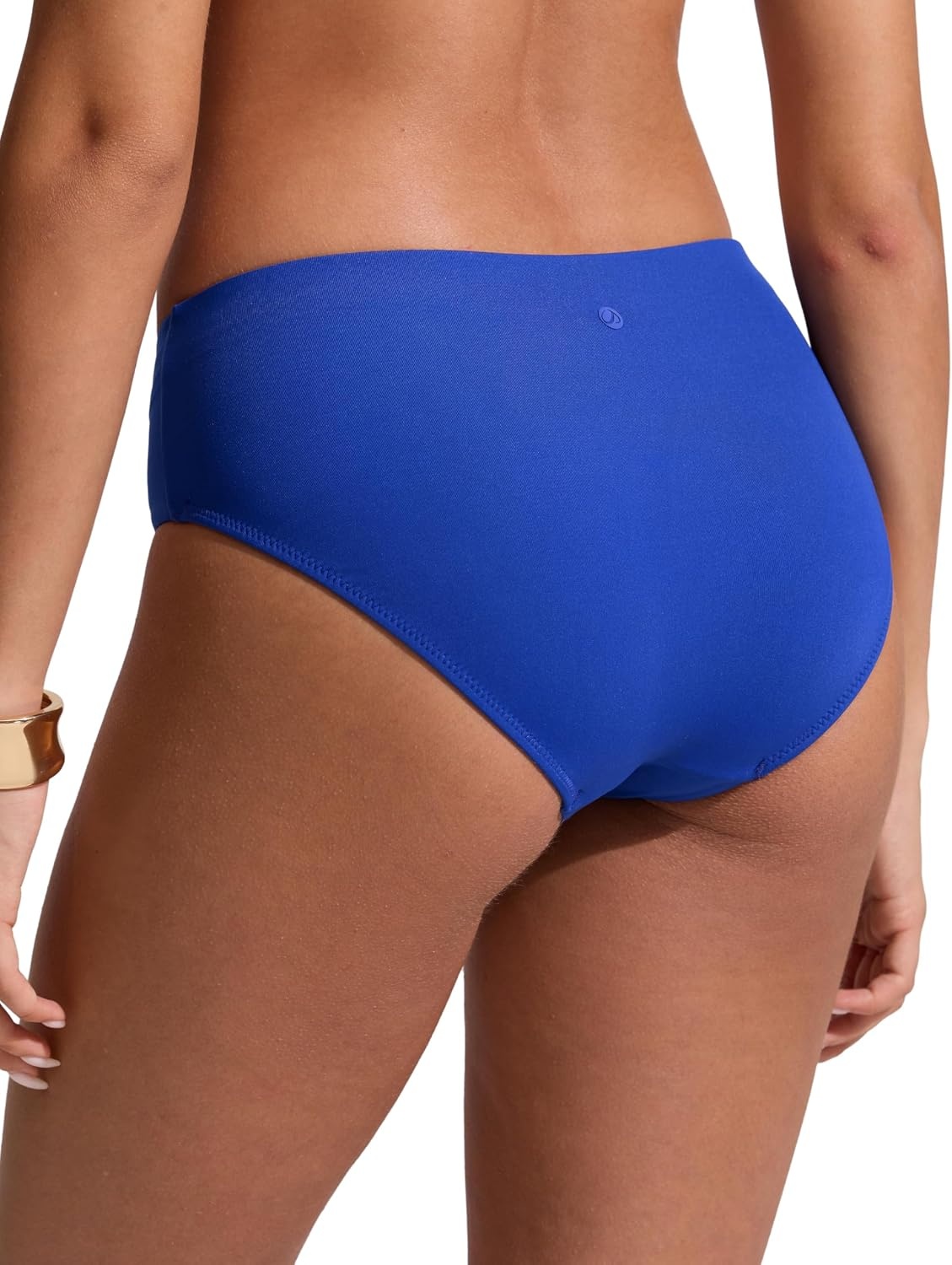 image:imageCRZ YOGA Mid Waisted Bikini Bottoms for Women Full Coverage Bathing Suit Swimsuit Basic Swim BriefsWaves Blue