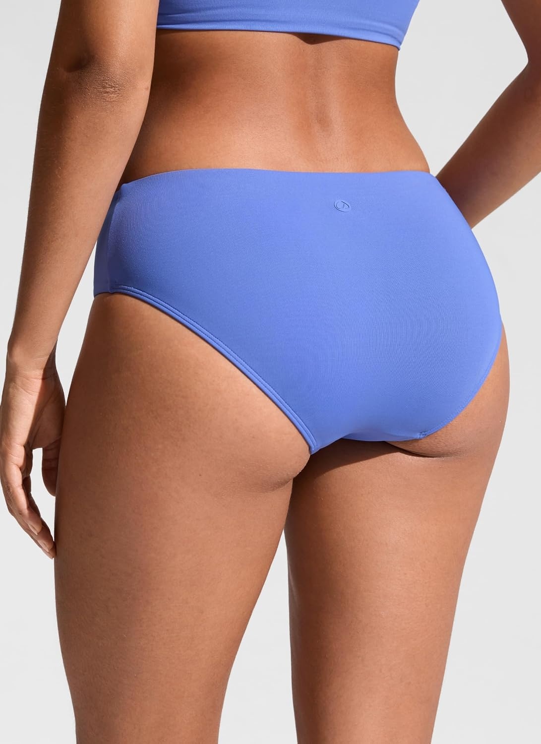 image:imageCRZ YOGA Mid Waisted Bikini Bottoms for Women Full Coverage Bathing Suit Swimsuit Basic Swim BriefsWild Indigo