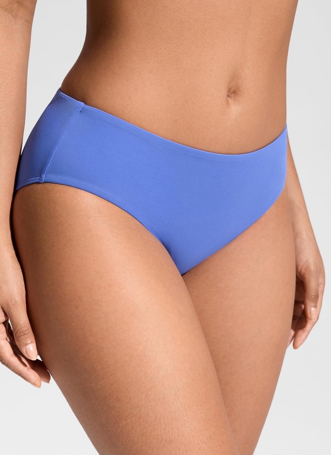 image:imageCRZ YOGA Mid Waisted Bikini Bottoms for Women Full Coverage Bathing Suit Swimsuit Basic Swim BriefsWild Indigo