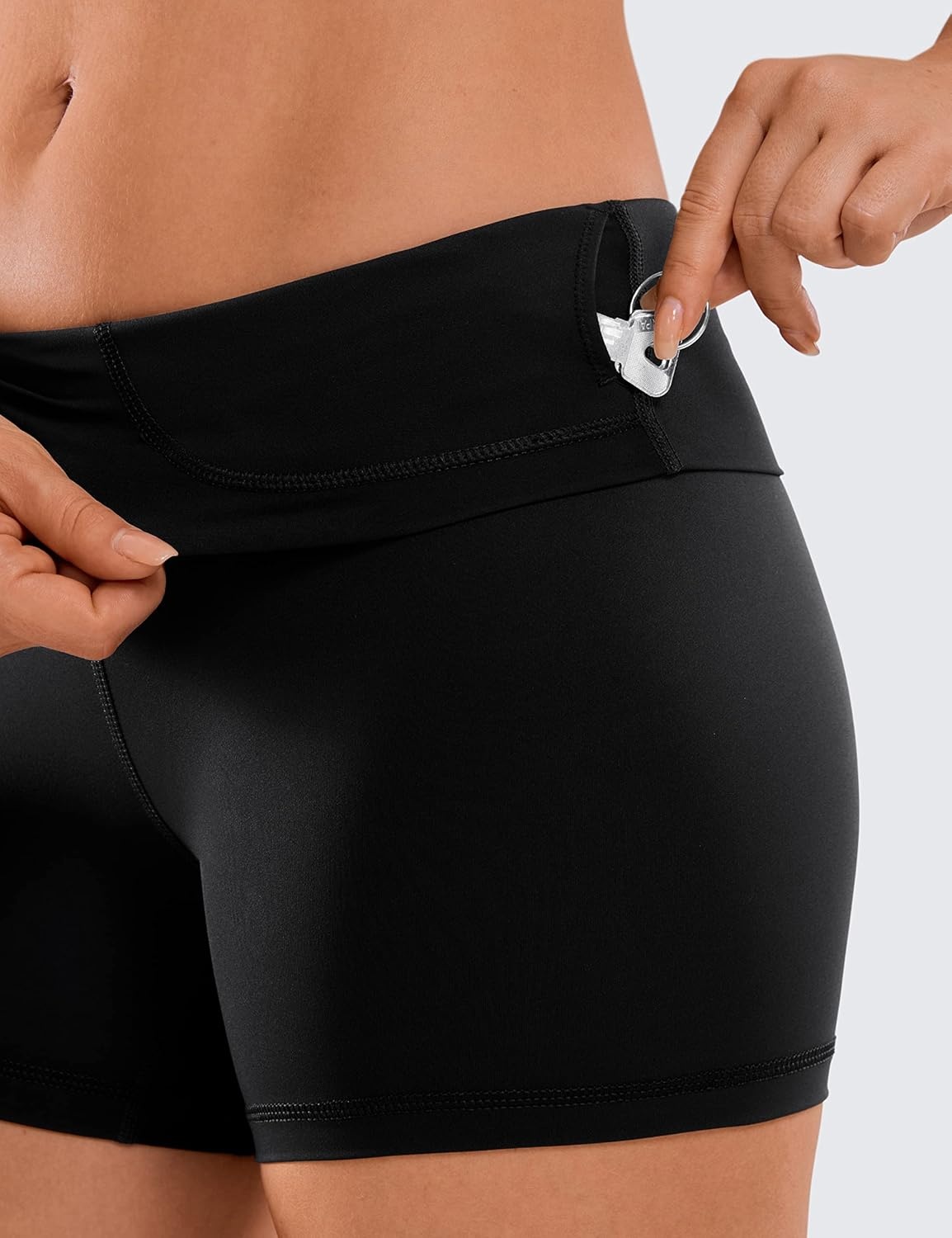 image:imageCRZ YOGA Naked Feeling Biker Shorts 4 High Waist Yoga Workout Running Gym Spandex WomensBlack