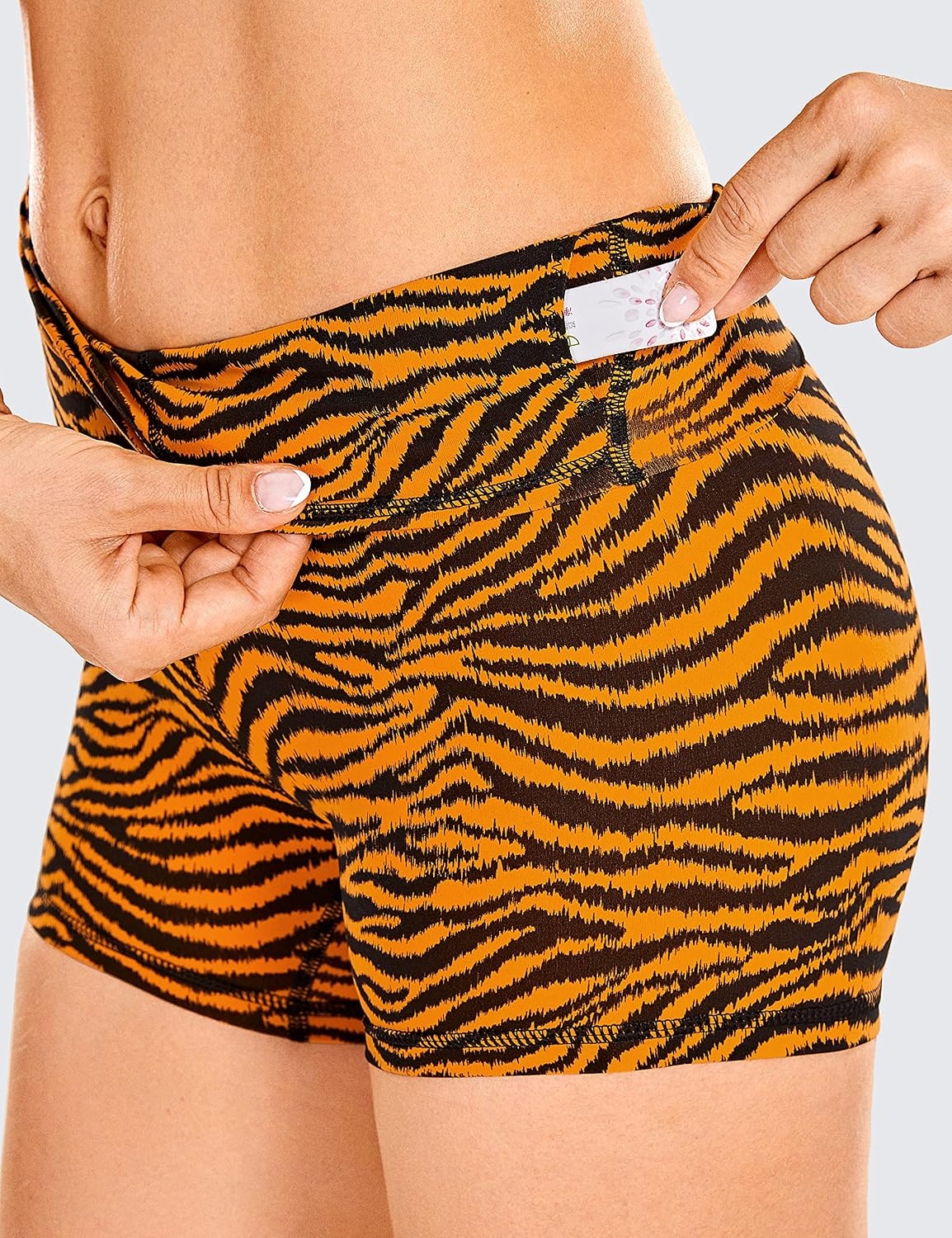 image:imageCRZ YOGA Naked Feeling Biker Shorts 4 High Waist Yoga Workout Running Gym Spandex WomensBright Chloasma Horse Pattern