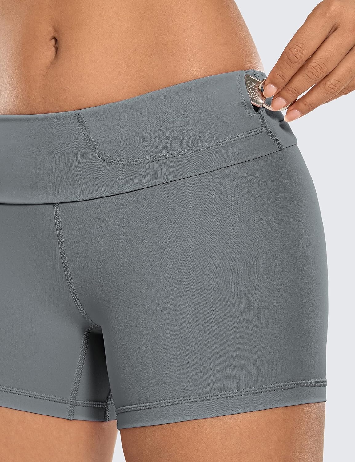 image:imageCRZ YOGA Naked Feeling Biker Shorts 4 High Waist Yoga Workout Running Gym Spandex WomensDark Carbon