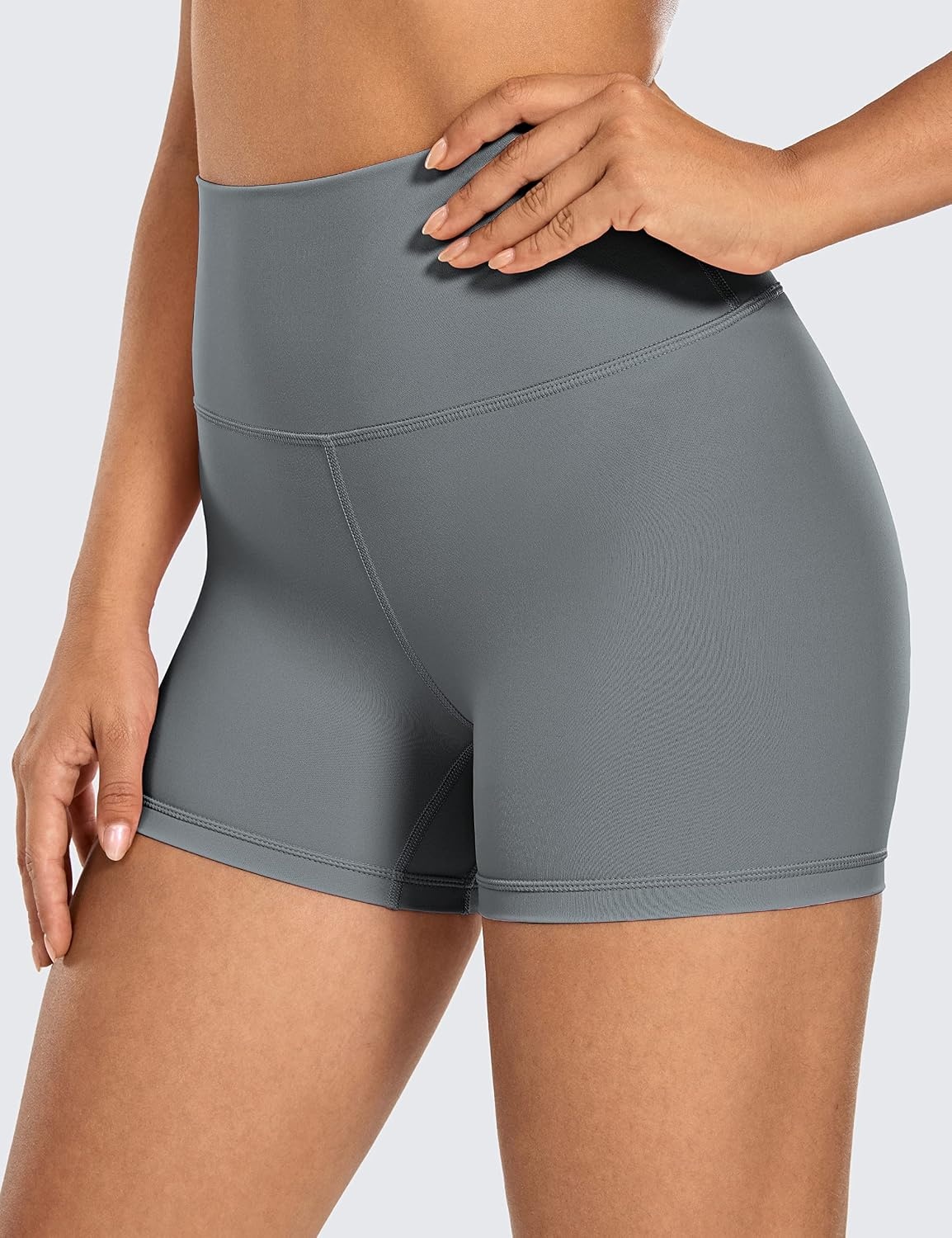 image:imageCRZ YOGA Naked Feeling Biker Shorts 4 High Waist Yoga Workout Running Gym Spandex WomensDark Carbon
