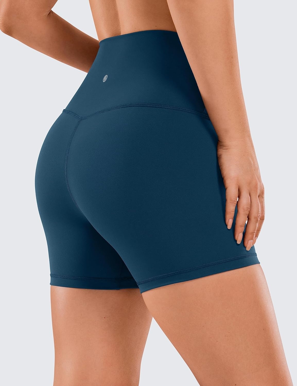 image:imageCRZ YOGA Naked Feeling Biker Shorts 4 High Waist Yoga Workout Running Gym Spandex WomensFrench Navy