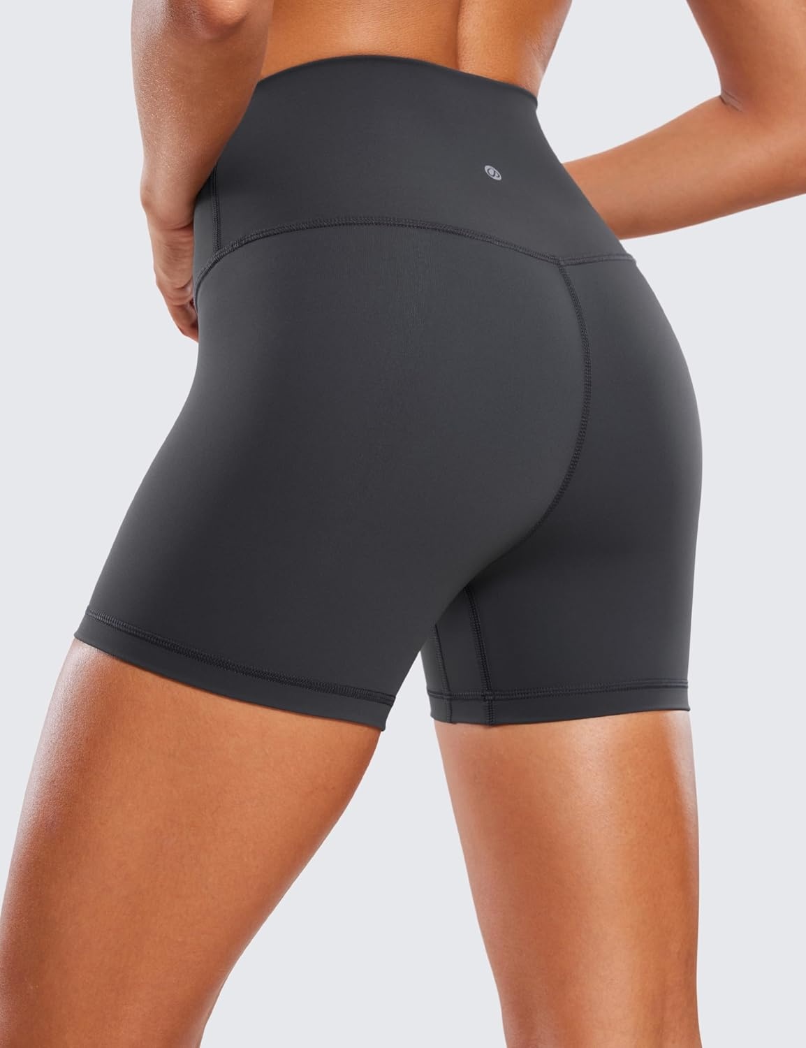 image:imageCRZ YOGA Naked Feeling Biker Shorts 4 High Waist Yoga Workout Running Gym Spandex WomensMysterious Grey