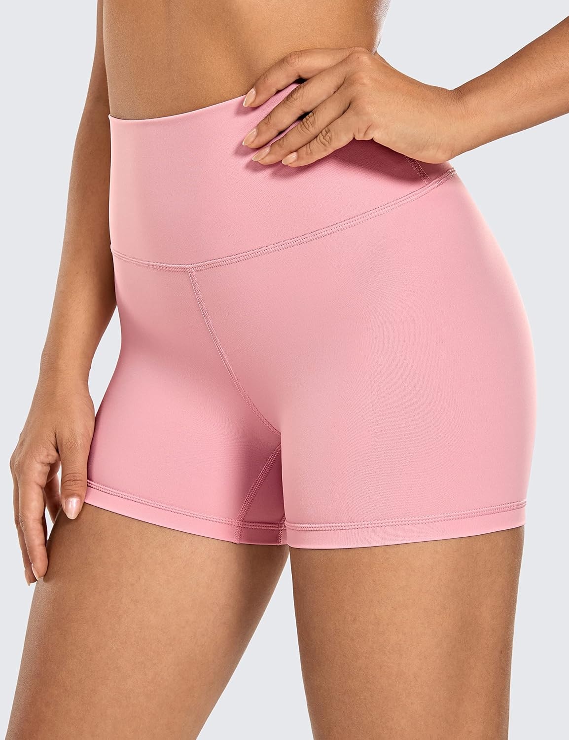 image:imageCRZ YOGA Naked Feeling Biker Shorts 4 High Waist Yoga Workout Running Gym Spandex WomensThe Heartbeat Pink
