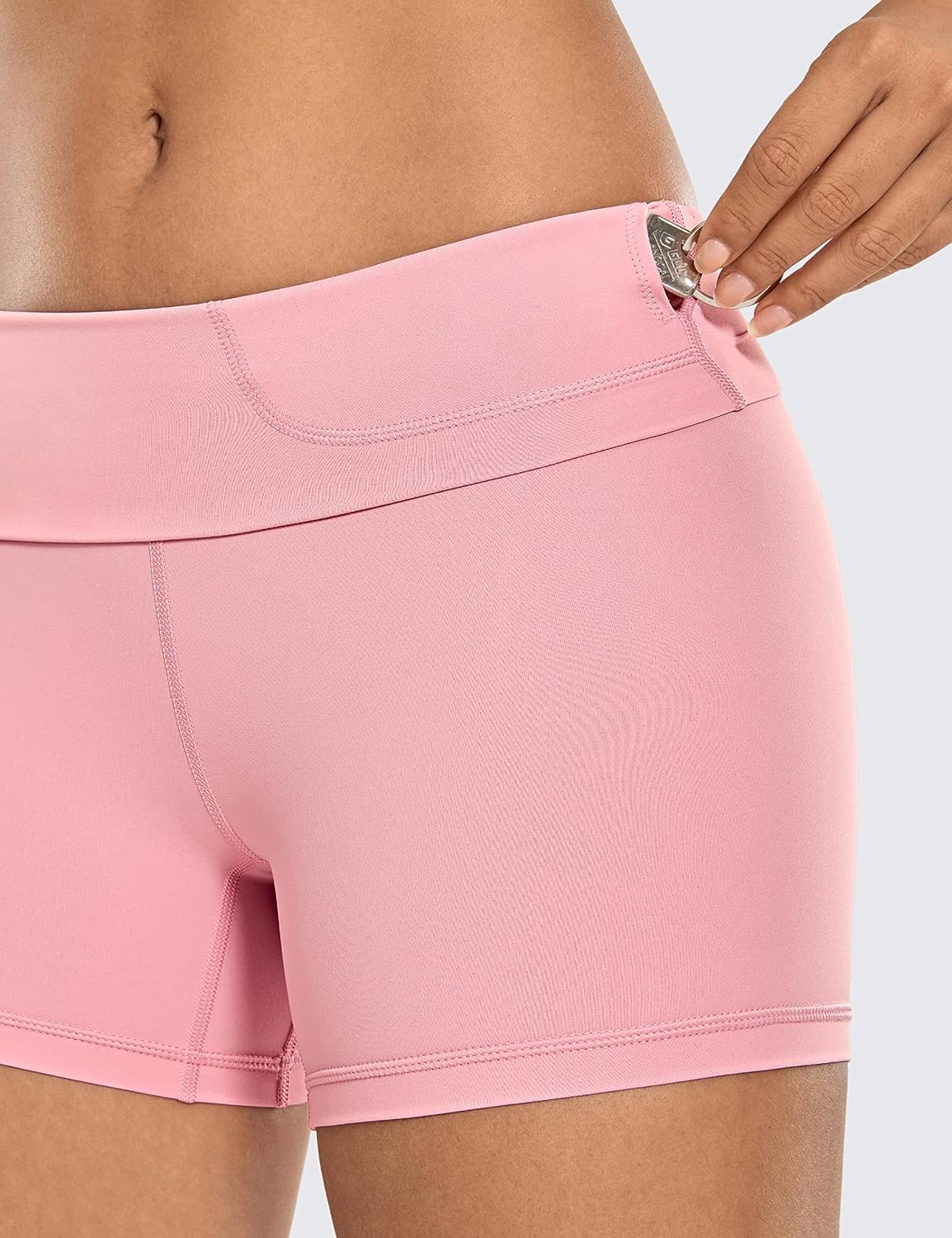 image:imageCRZ YOGA Naked Feeling Biker Shorts 4 High Waist Yoga Workout Running Gym Spandex WomensThe Heartbeat Pink