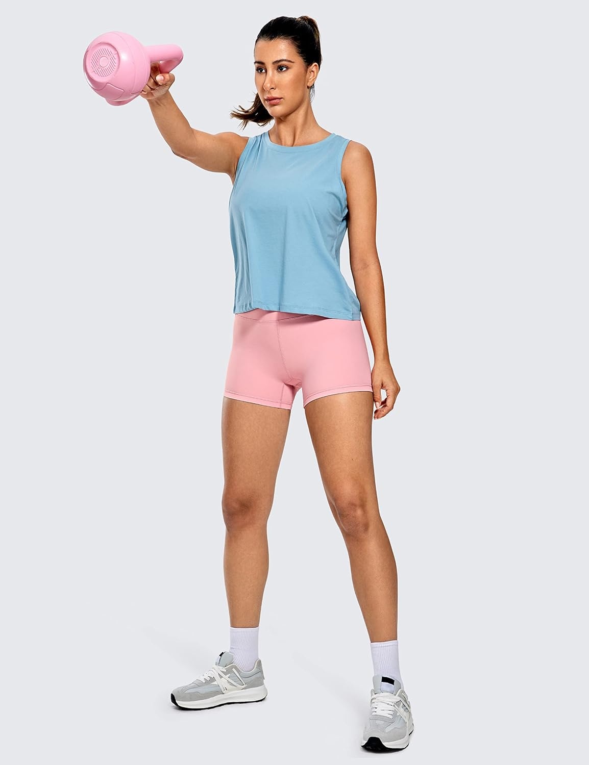 image:imageCRZ YOGA Naked Feeling Biker Shorts 4 High Waist Yoga Workout Running Gym Spandex WomensThe Heartbeat Pink