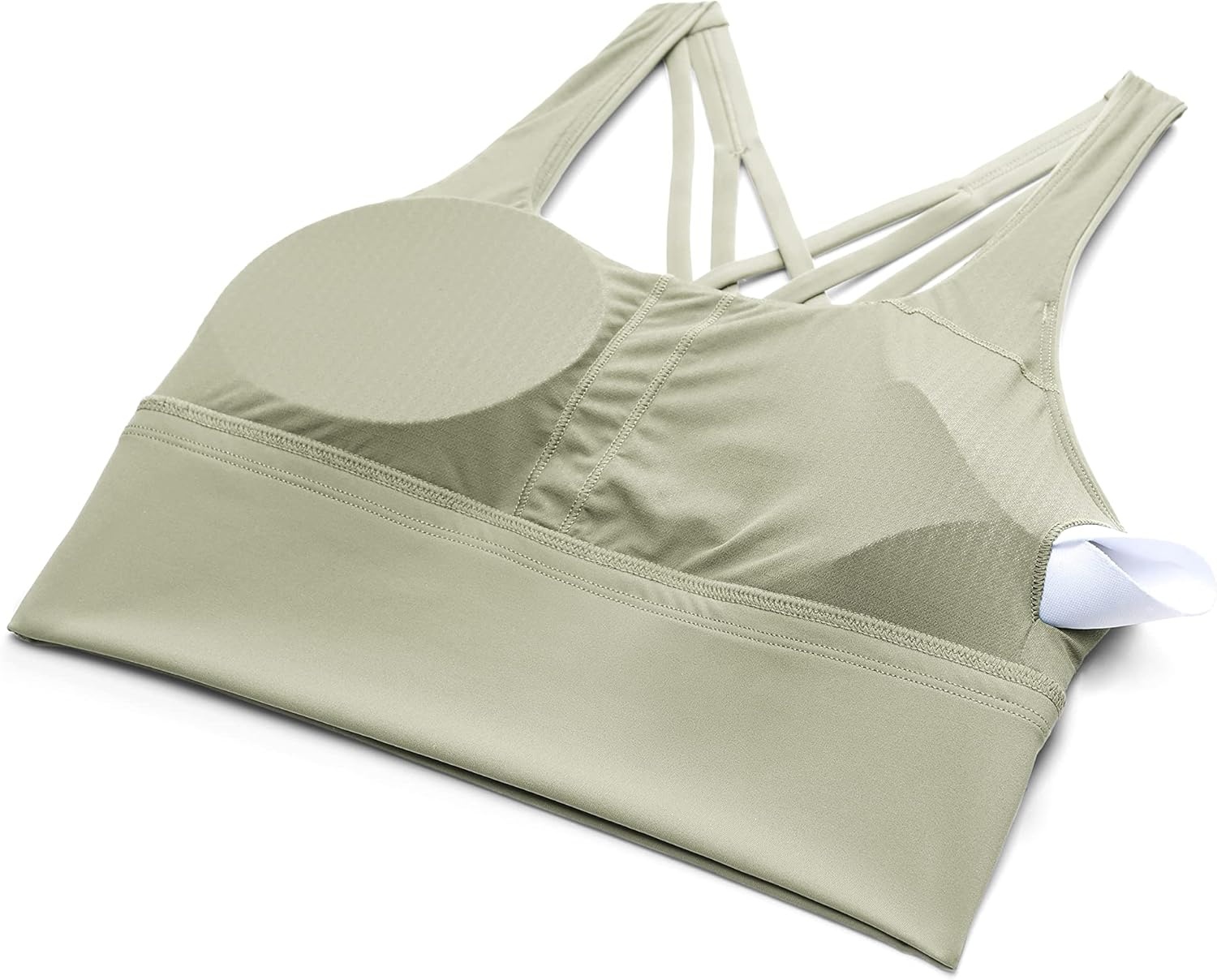 image:imageCRZ YOGA Naked Feeling Criss Cross Longline Sports Bras for Women Wirefree Padded Strappy Yoga Cropped TopsCarbon Dust