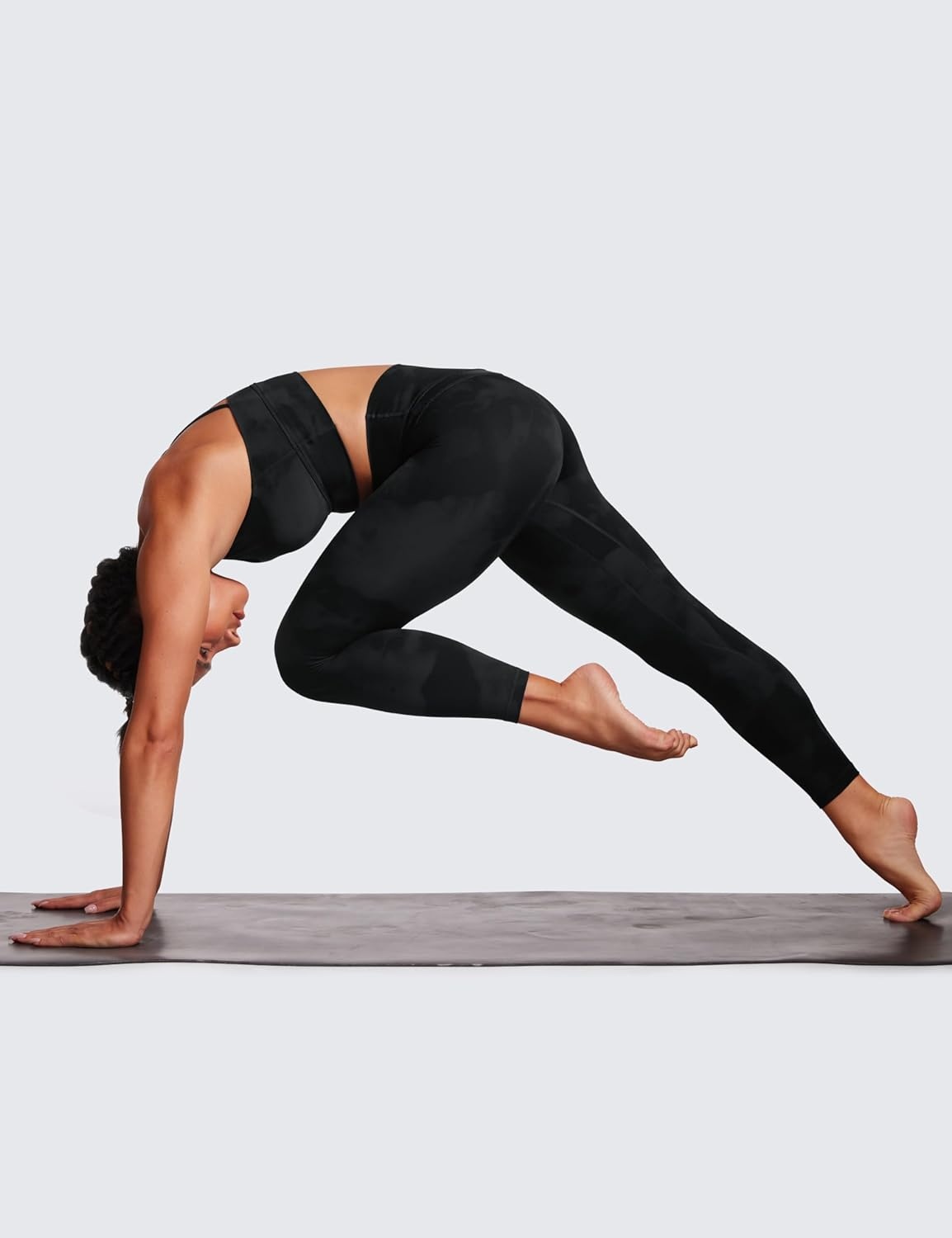 image:imageCRZ YOGA Naked Feeling Workout Leggings 25 High Waist Yoga Training Tight Womens PantsBlack Tie Dye Flowers