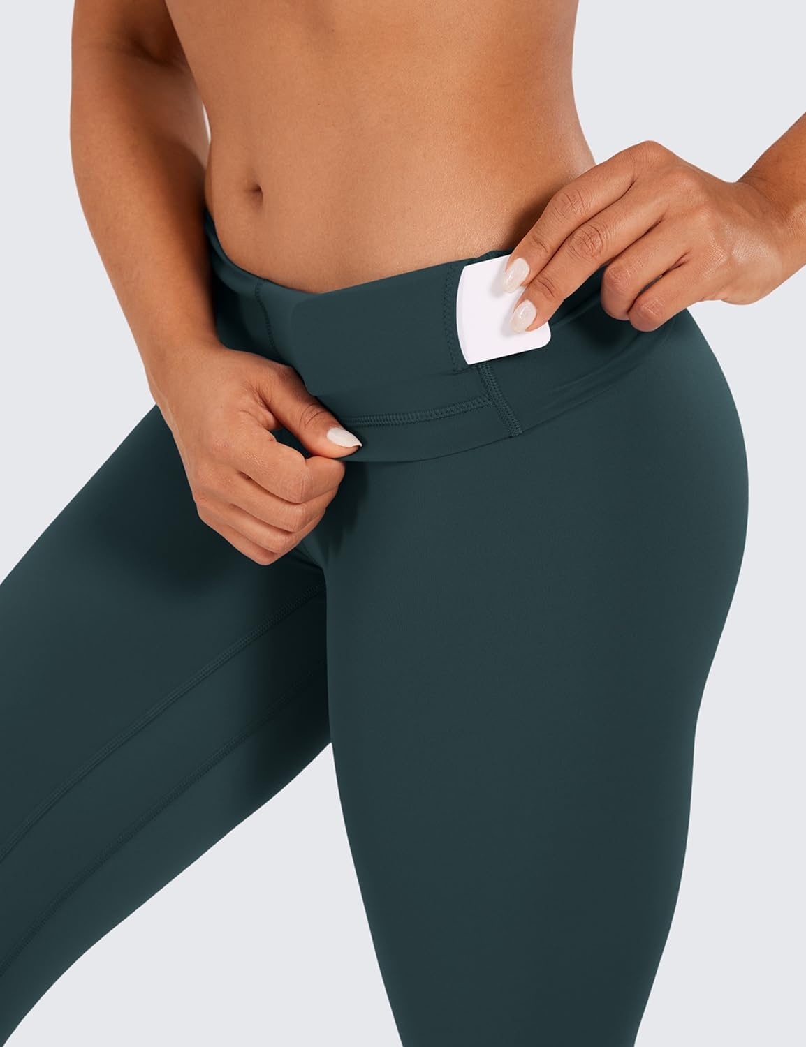 image:imageCRZ YOGA Naked Feeling Workout Leggings 25 High Waist Yoga Training Tight Womens PantsForest Dark Green