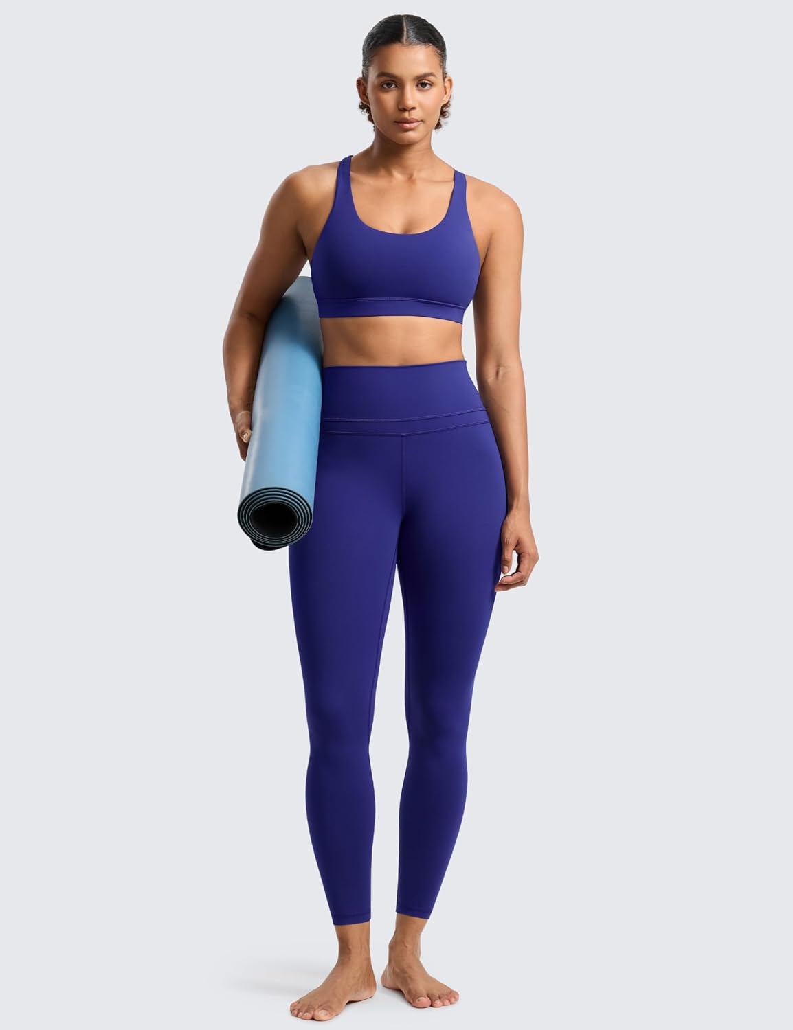 image:imageCRZ YOGA Naked Feeling Workout Leggings 25 High Waist Yoga Training Tight Womens PantsLarkspur Blue
