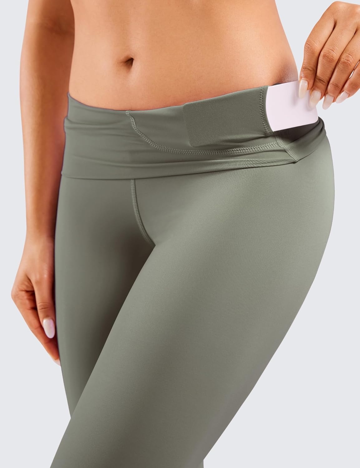 image:imageCRZ YOGA Naked Feeling Workout Leggings 25 High Waist Yoga Training Tight Womens PantsLight Army Green