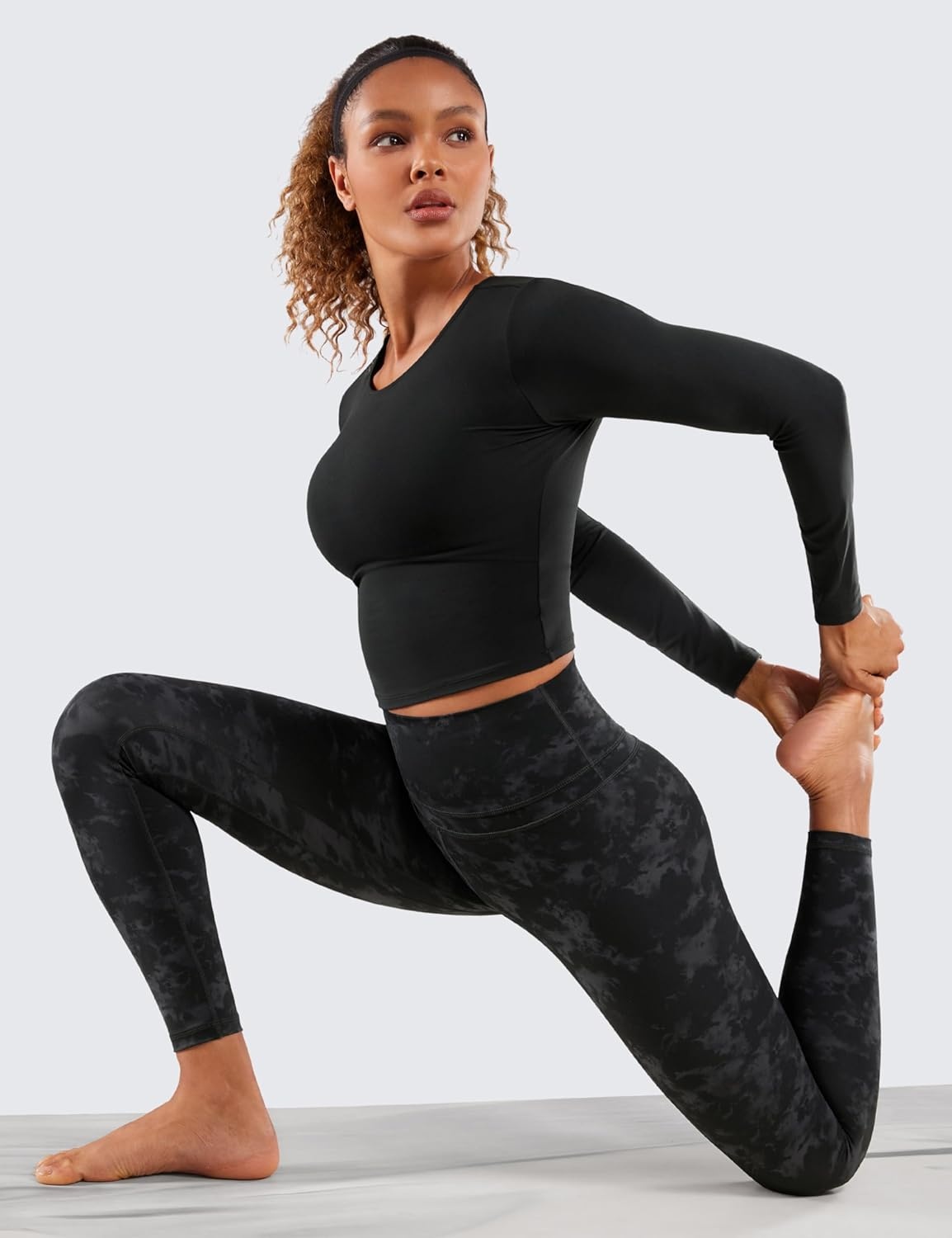 image:imageCRZ YOGA Naked Feeling Workout Leggings 25 High Waist Yoga Training Tight Womens PantsTie Dye Smoke Ink