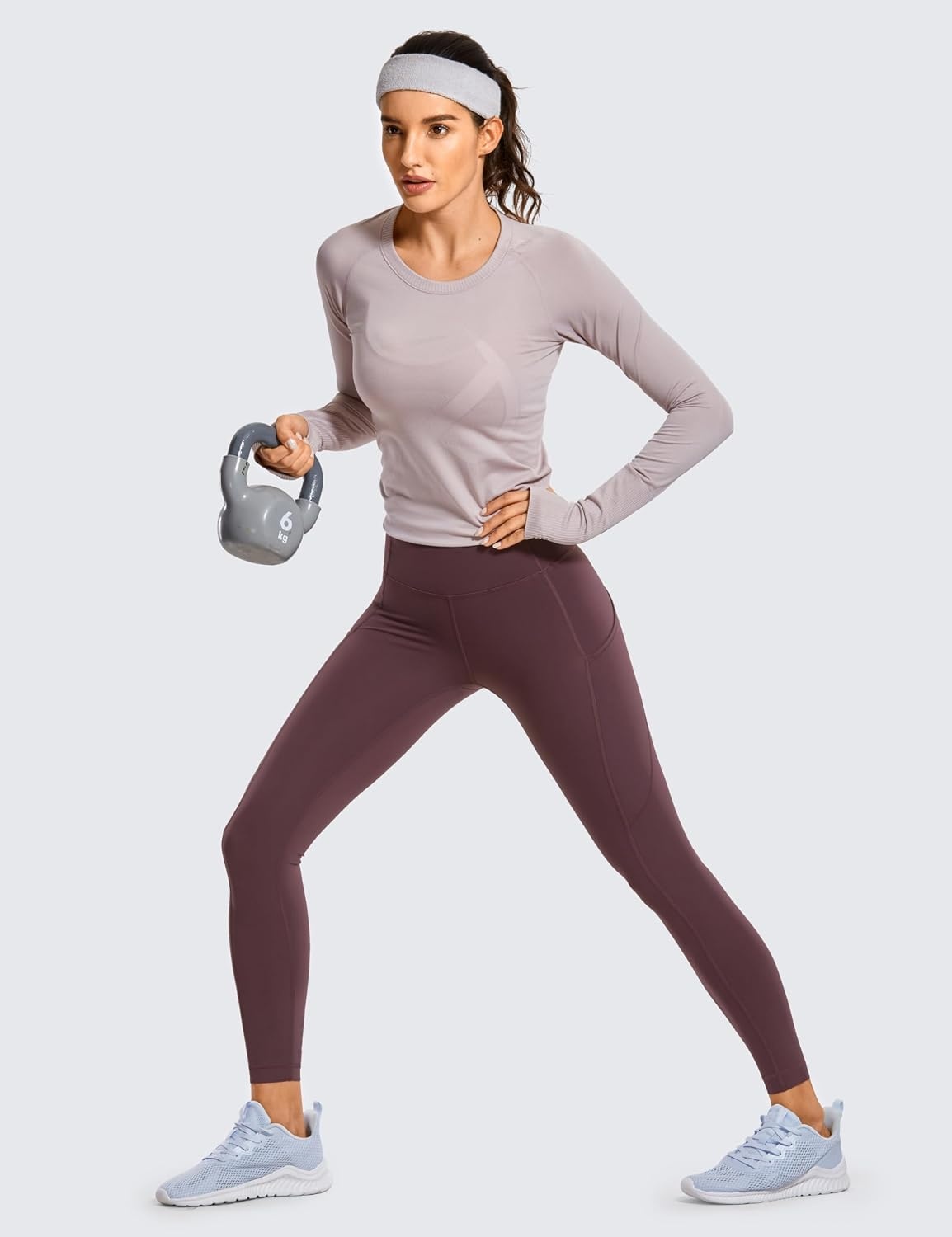 image:imageCRZ YOGA Naked Feeling Workout Leggings Pockets 25 High Waisted Womens Yoga Pants Running TightsArctic Plum