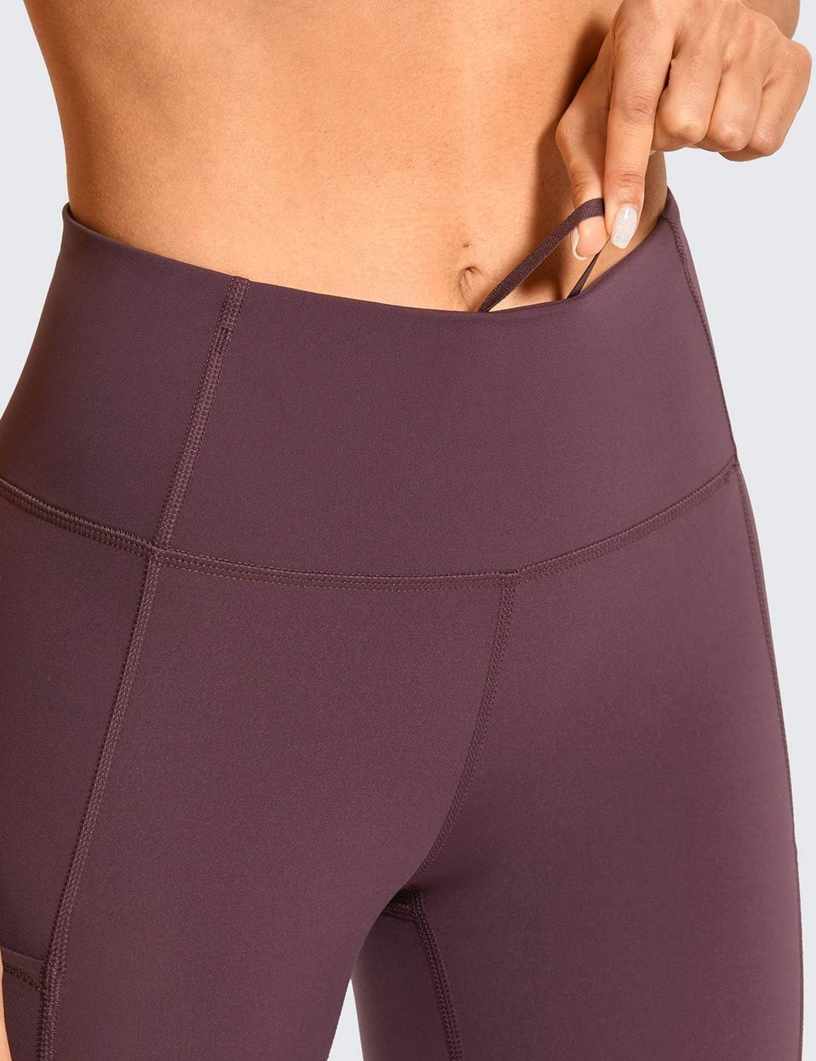 image:imageCRZ YOGA Naked Feeling Workout Leggings Pockets 25 High Waisted Womens Yoga Pants Running TightsArctic Plum