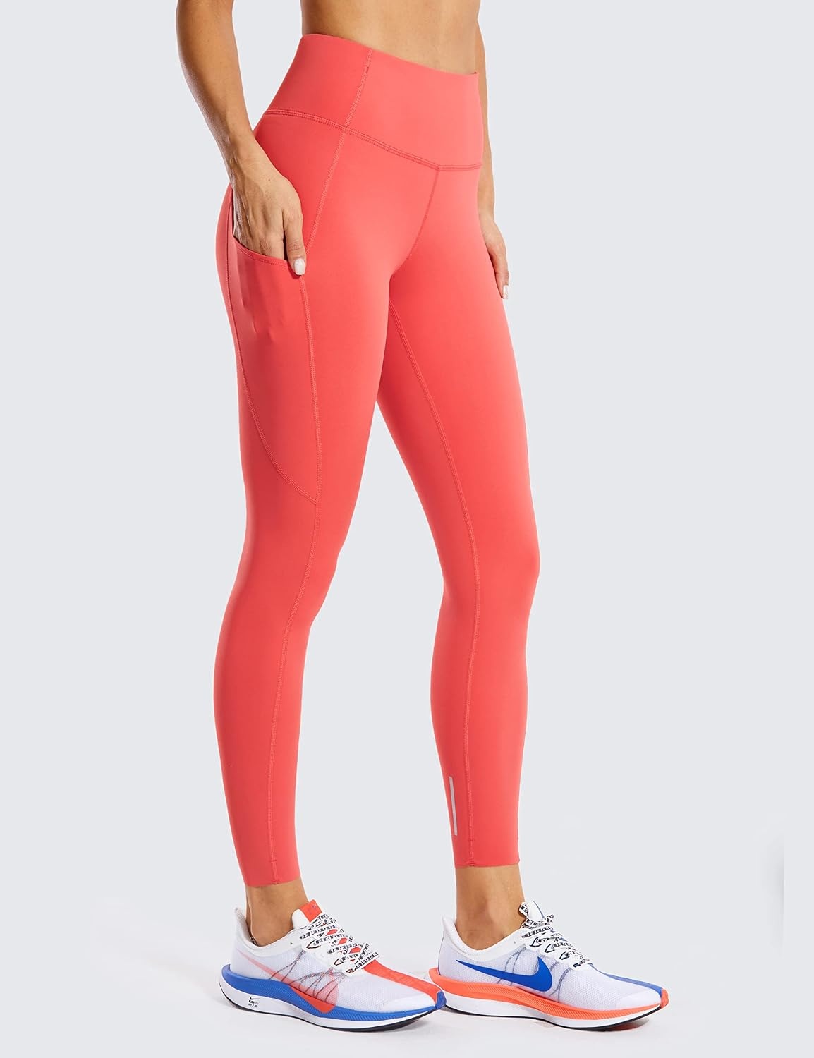 image:imageCRZ YOGA Naked Feeling Workout Leggings Pockets 25 High Waisted Womens Yoga Pants Running TightsBrick Rose