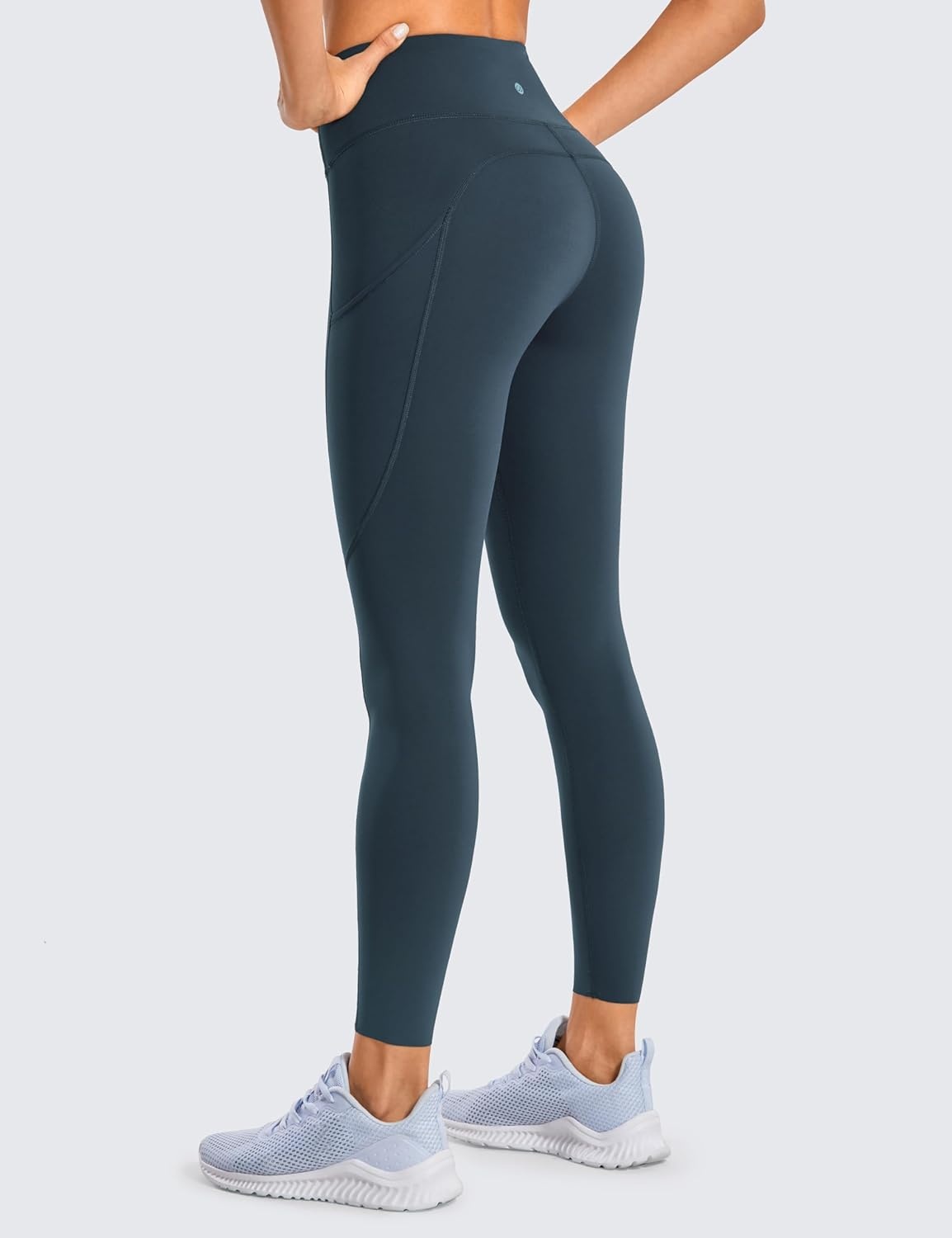 image:imageCRZ YOGA Naked Feeling Workout Leggings Pockets 25 High Waisted Womens Yoga Pants Running TightsDark Green
