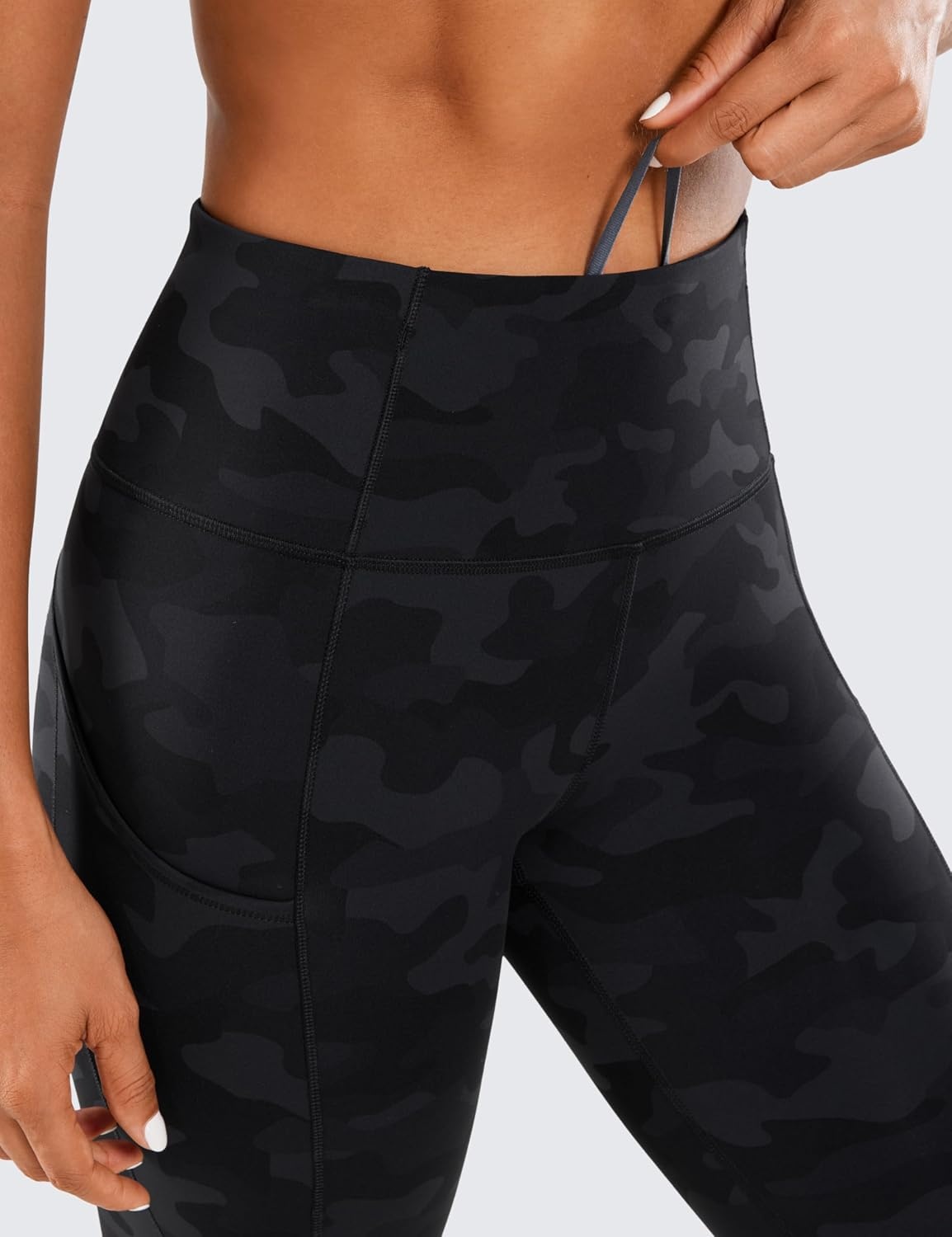 image:imageCRZ YOGA Naked Feeling Workout Leggings Pockets 25 High Waisted Womens Yoga Pants Running TightsDark Grey Camouflage