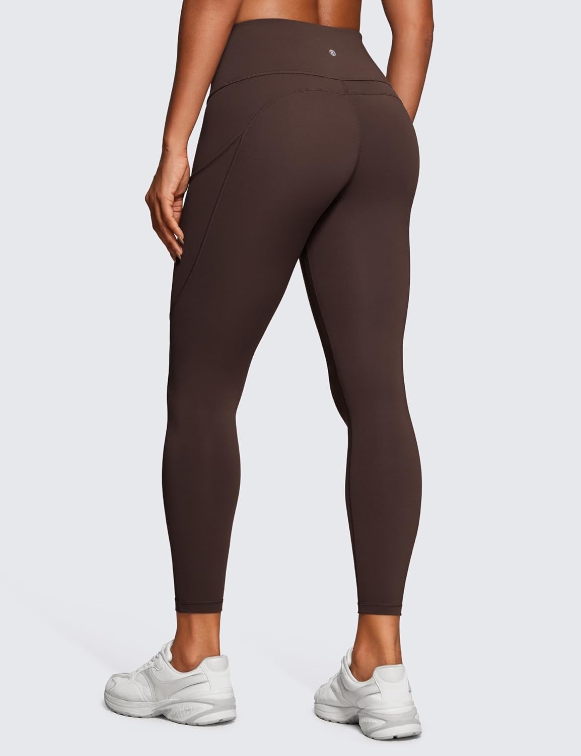 image:imageCRZ YOGA Naked Feeling Workout Leggings Pockets 25 High Waisted Womens Yoga Pants Running TightsHot Fudge Brown